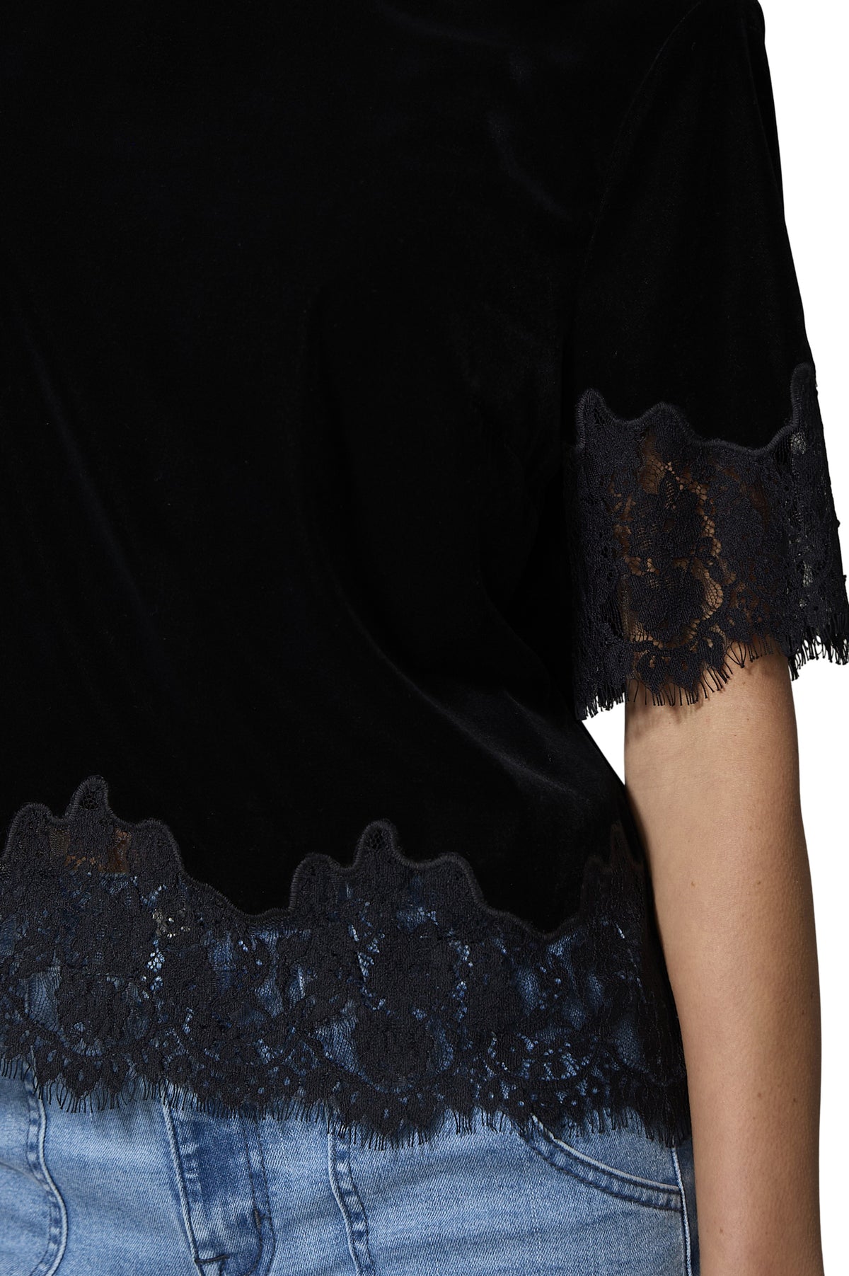 One Of A Kind Velvet Lace Top