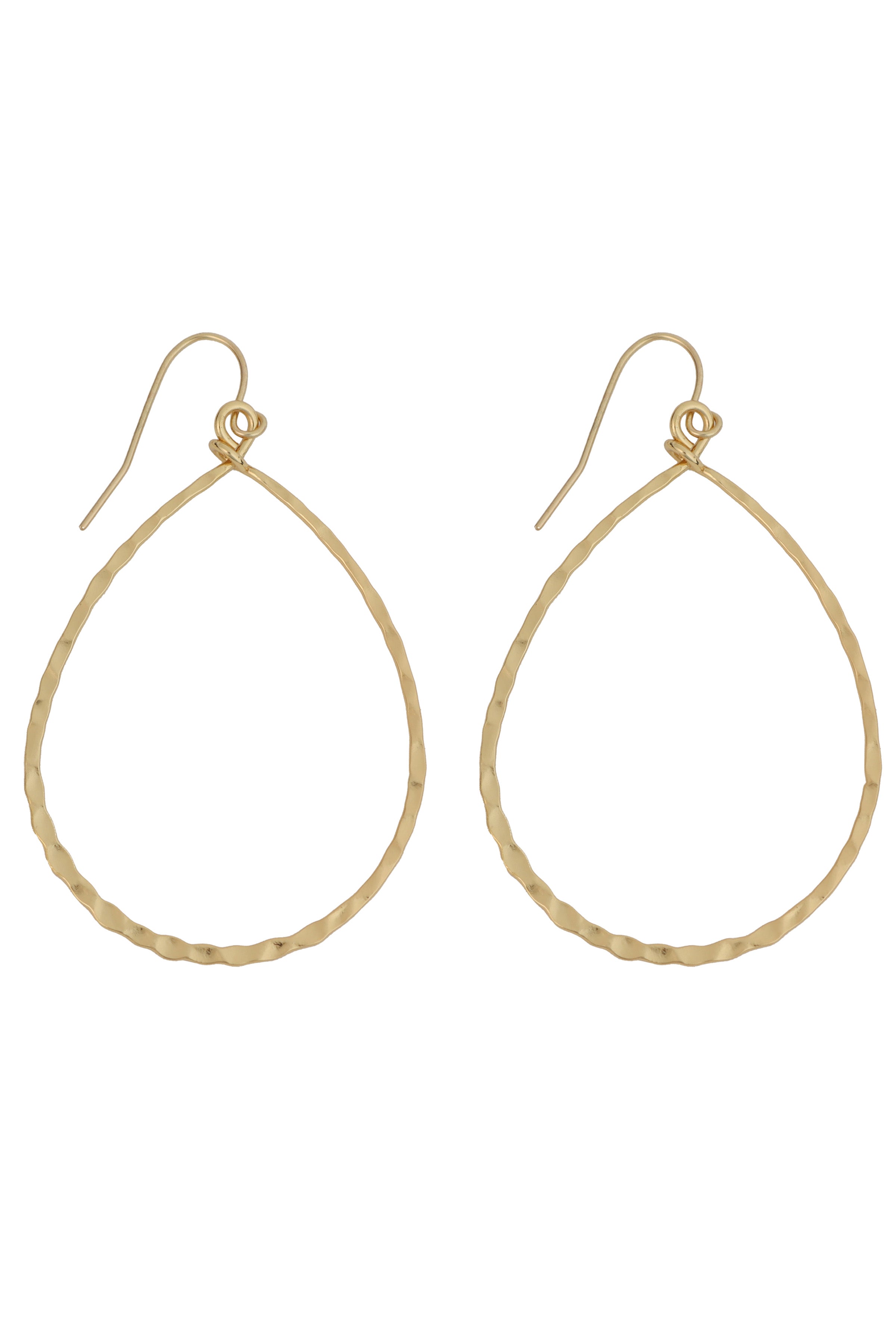 Metal Hammer Teardrop Hoop Earrings