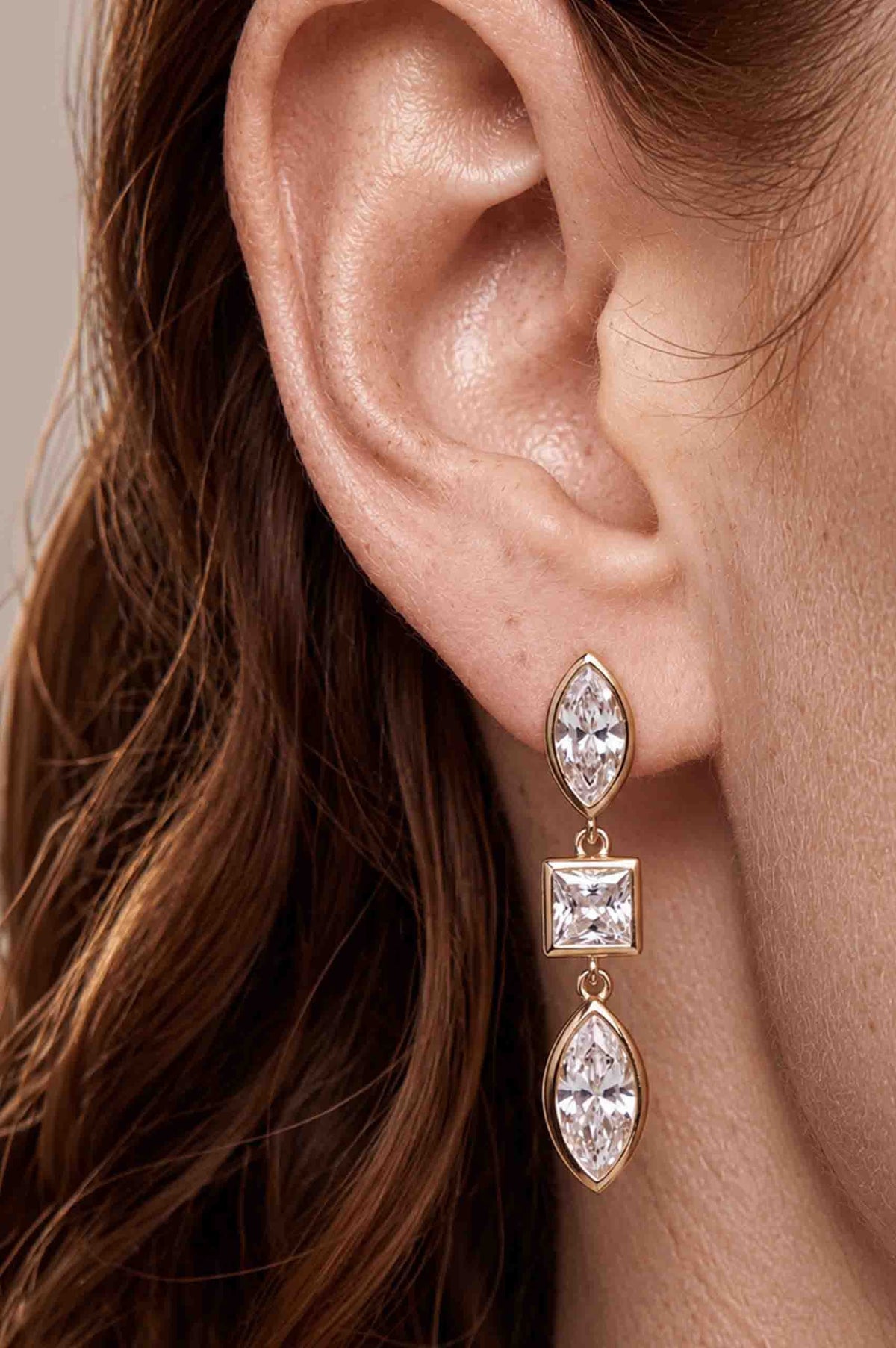 Mixed Shape Drop Earrings