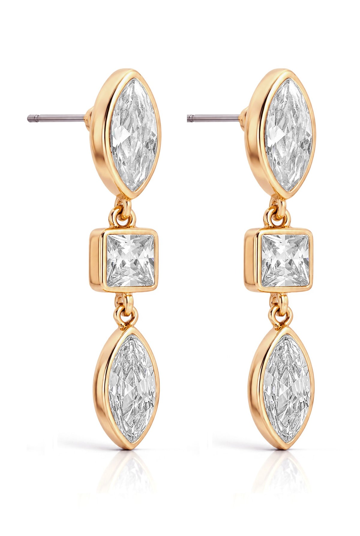 Mixed Shape Drop Earrings