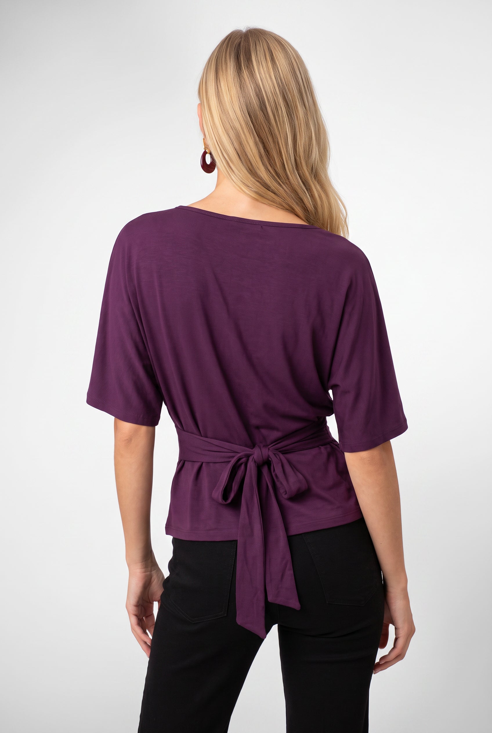 Emmaline Draped Flutter Sleeve