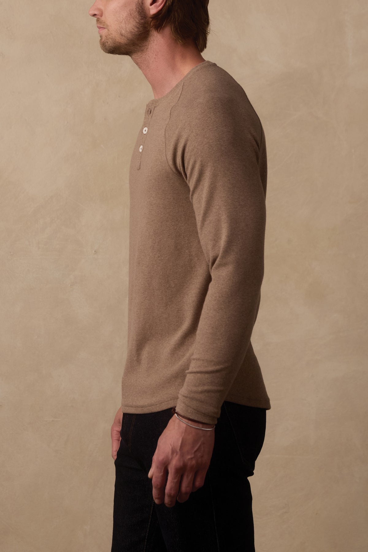 Puremeso Everyday Henley In Taupe