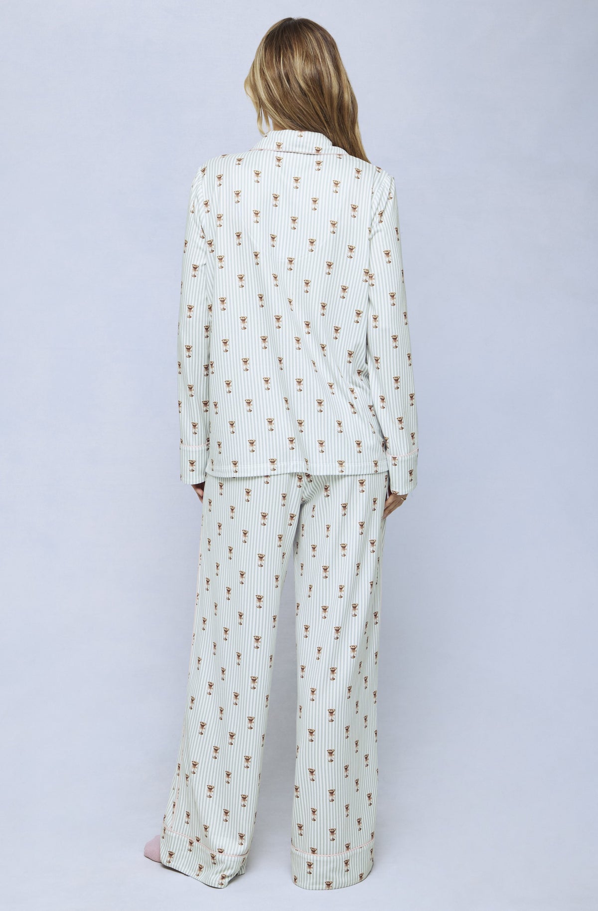 Flora Pillow Soft Pj Set In Merry Martini