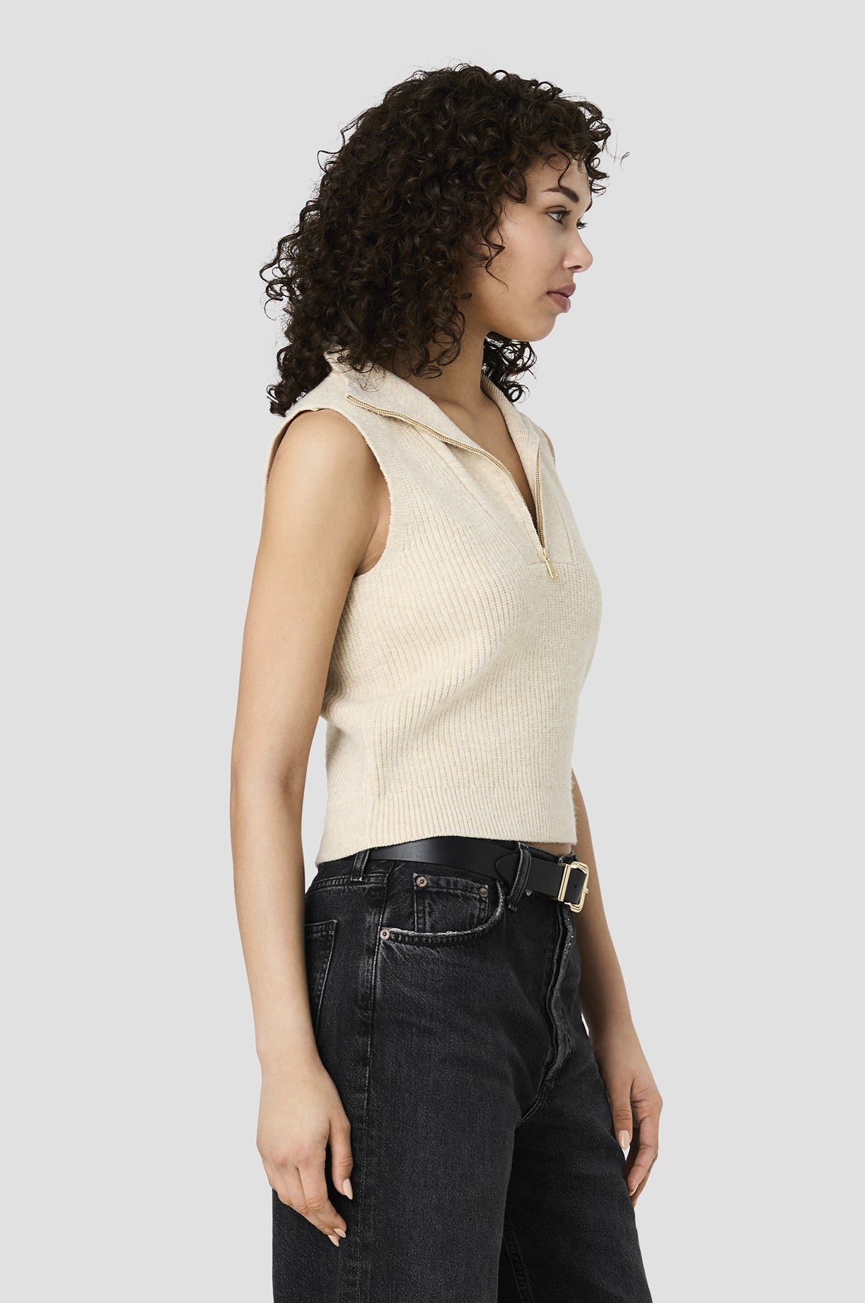 Marley Knit Half Ziprib Vest