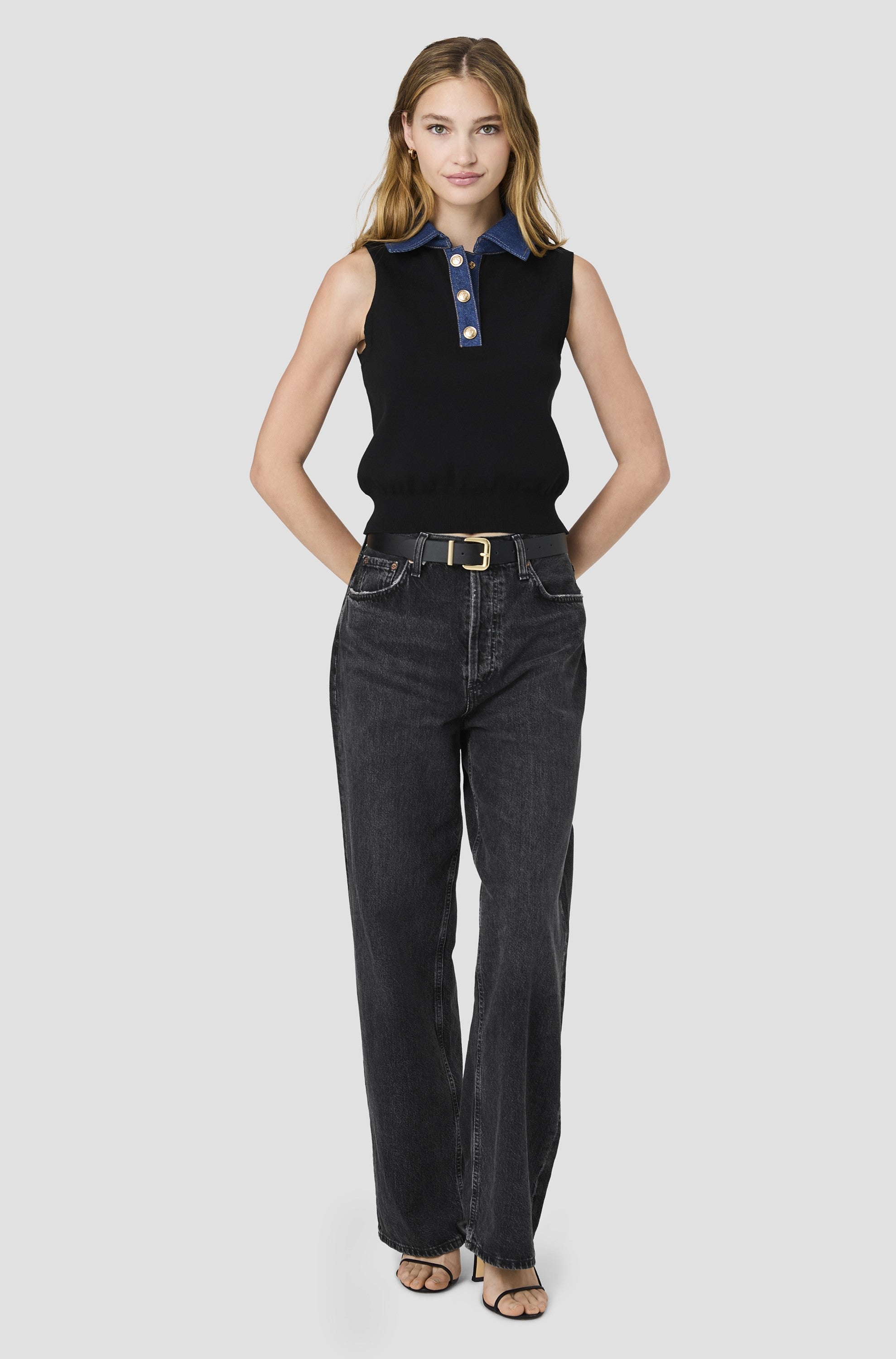 Maxime Knit Denimcollar Vest