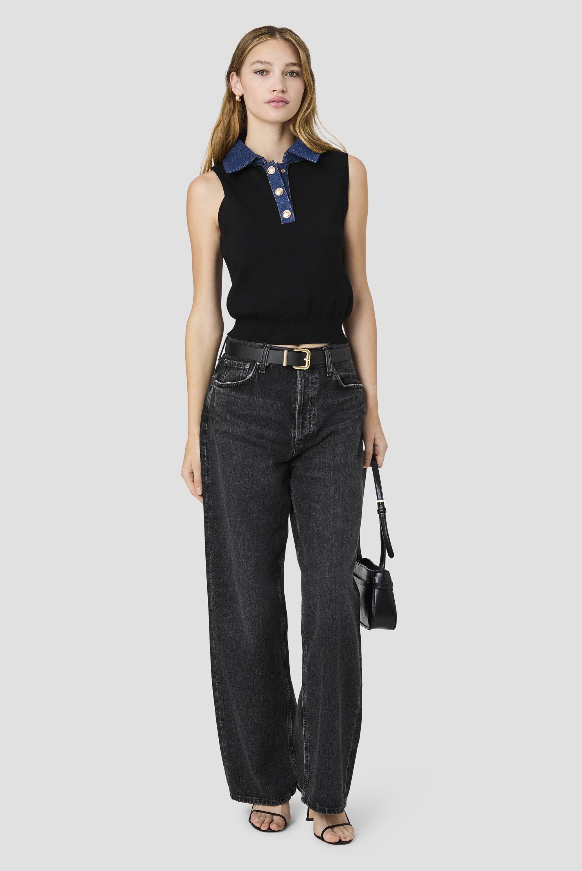 Maxime Knit Denimcollar Vest