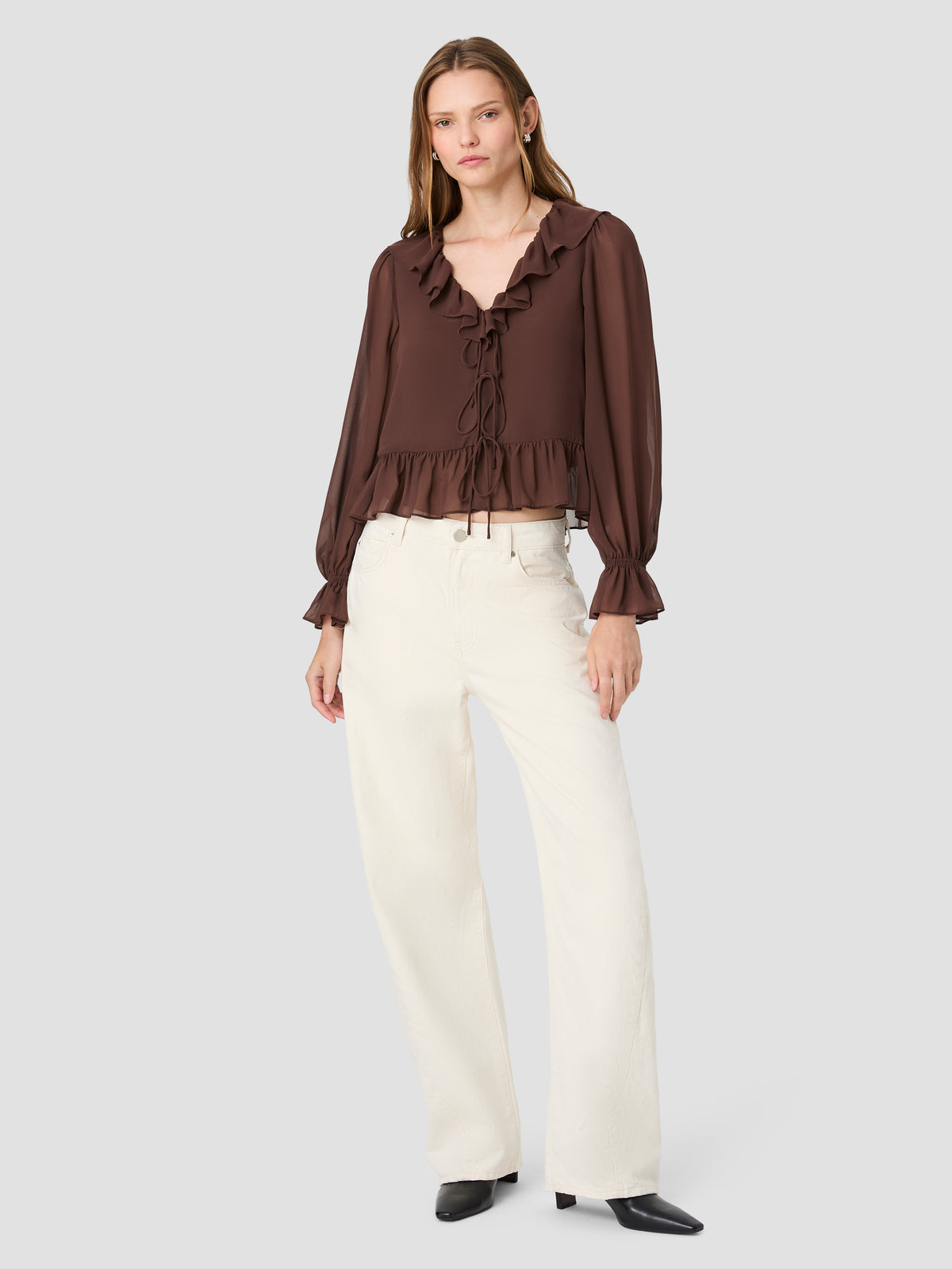 Marina Long Sleeve Front Tieblouse