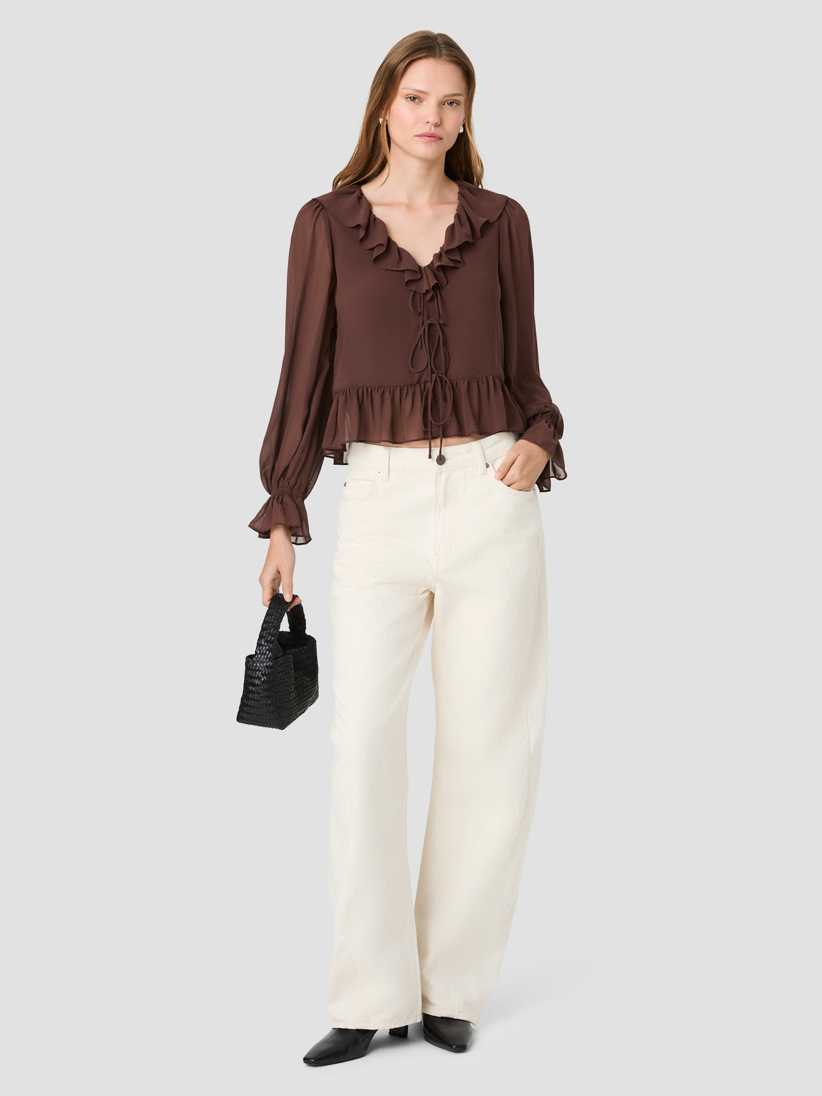 Marina Long Sleeve Front Tieblouse