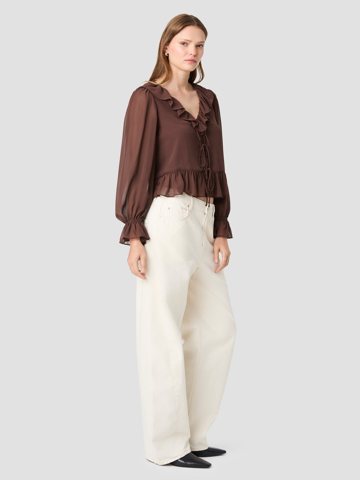 Marina Long Sleeve Front Tieblouse