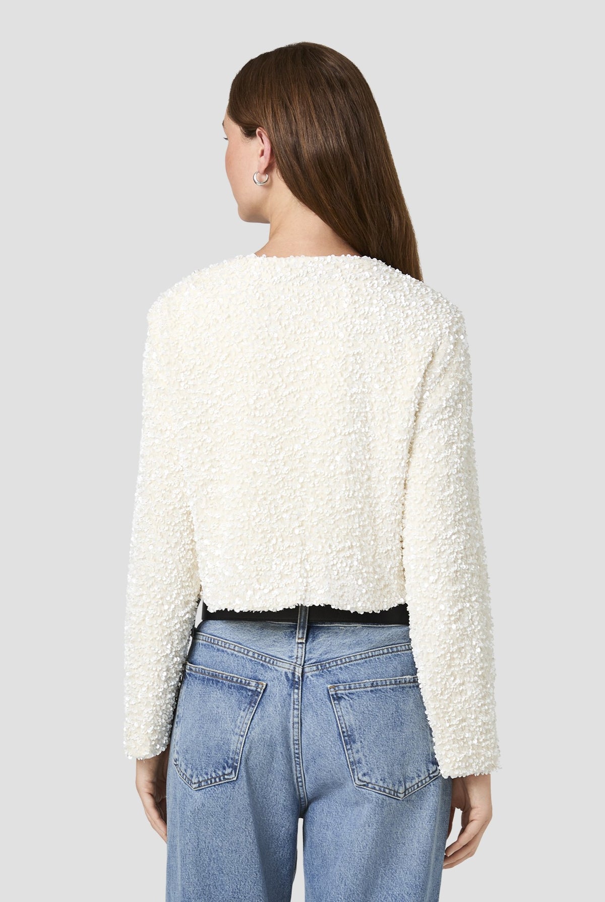 Sequin Stretch Velvet Chiffon Jacket