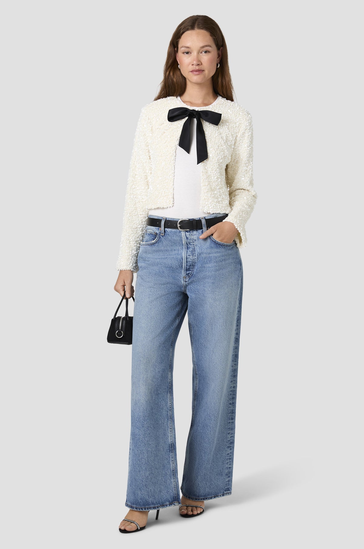 Sequin Stretch Velvet Chiffon Jacket