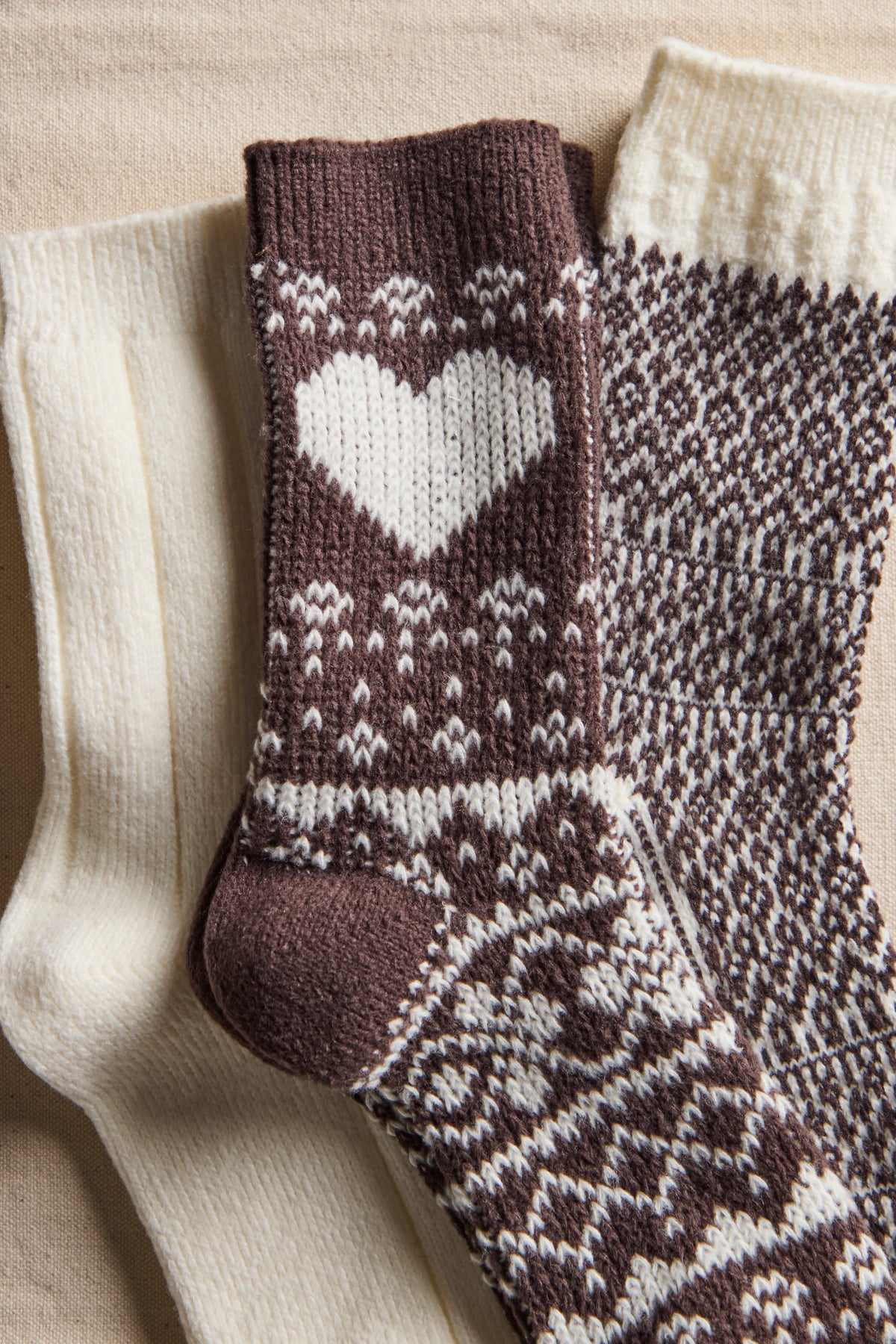 Nordic Knit Sock Pack In Brown Combo