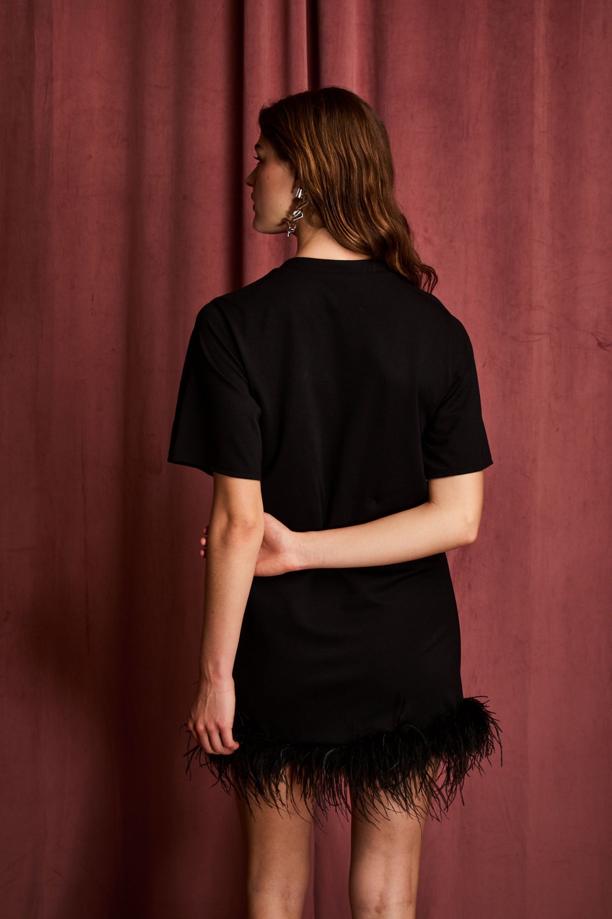 Jayden Feather Jersey Knit Mini Dress