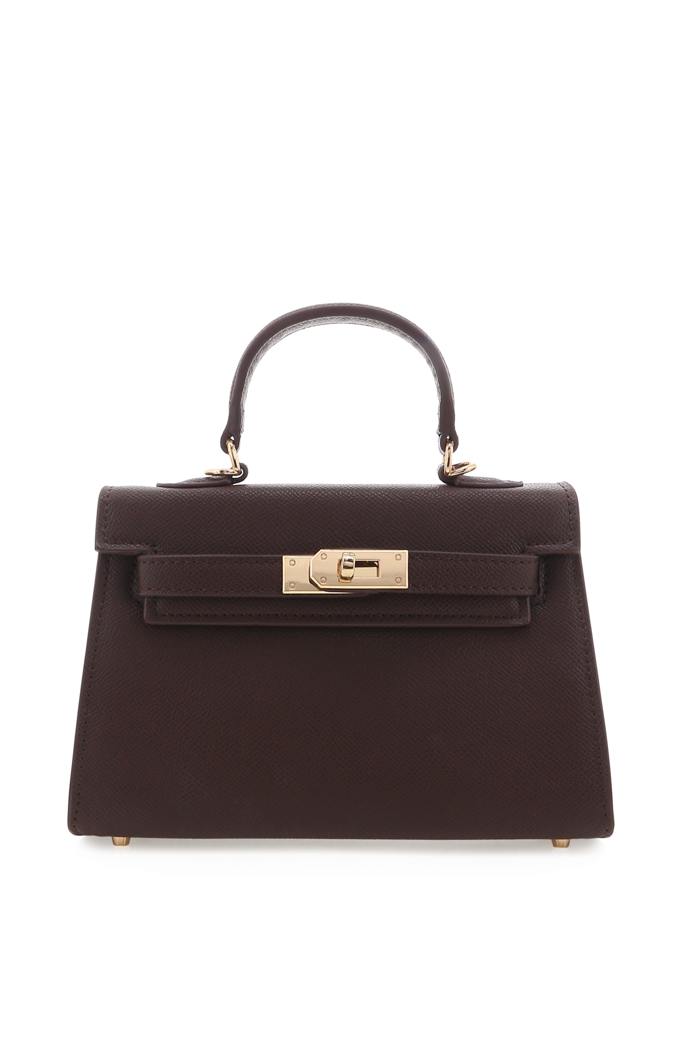 Hariette Handle Bag In Chocolate Saffiano