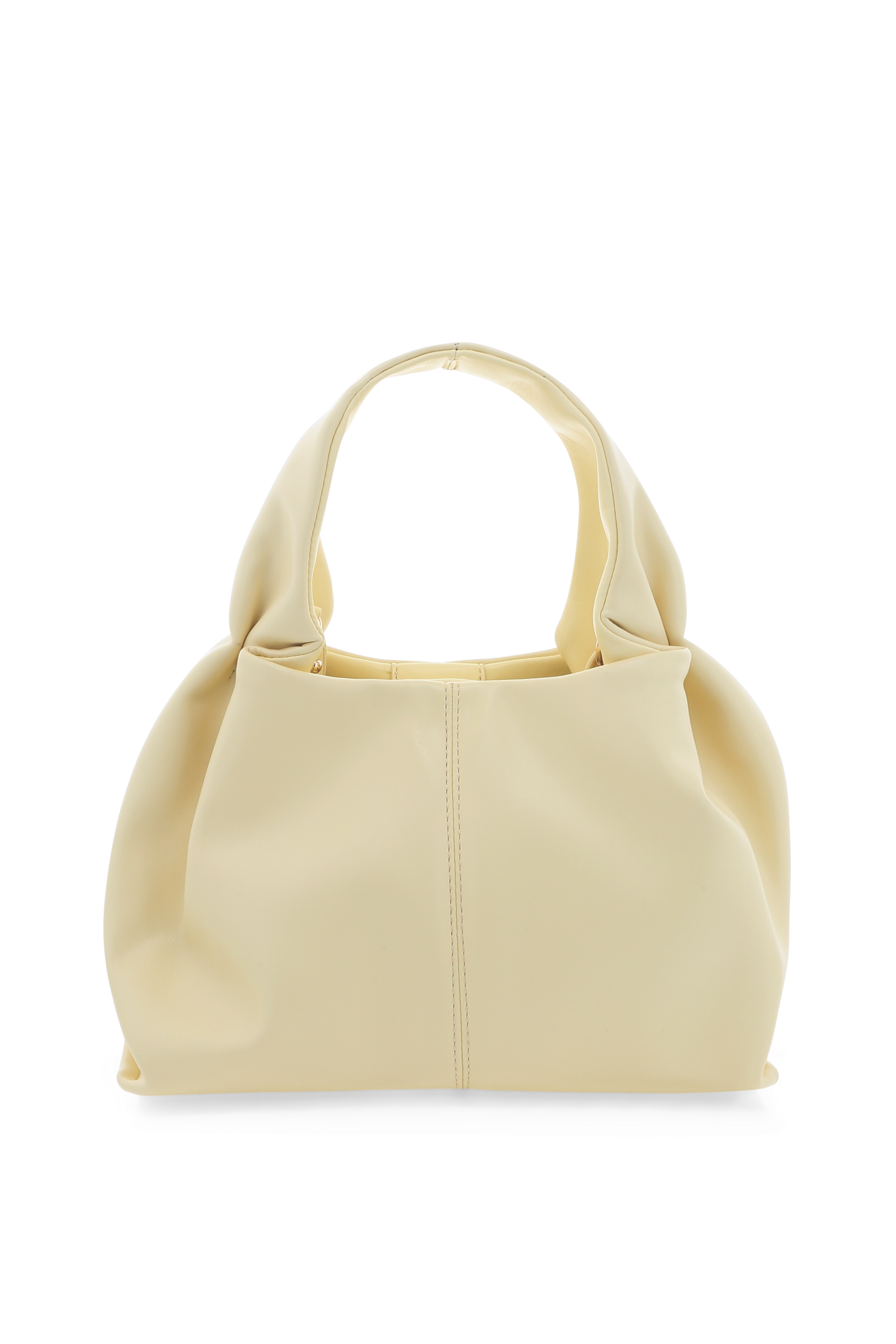 The Gloria Handle Bag by Billini is a cream-colored, slouchy top-handle bag with a soft structure, single large handle, and spacious interior, shown against a plain white background.