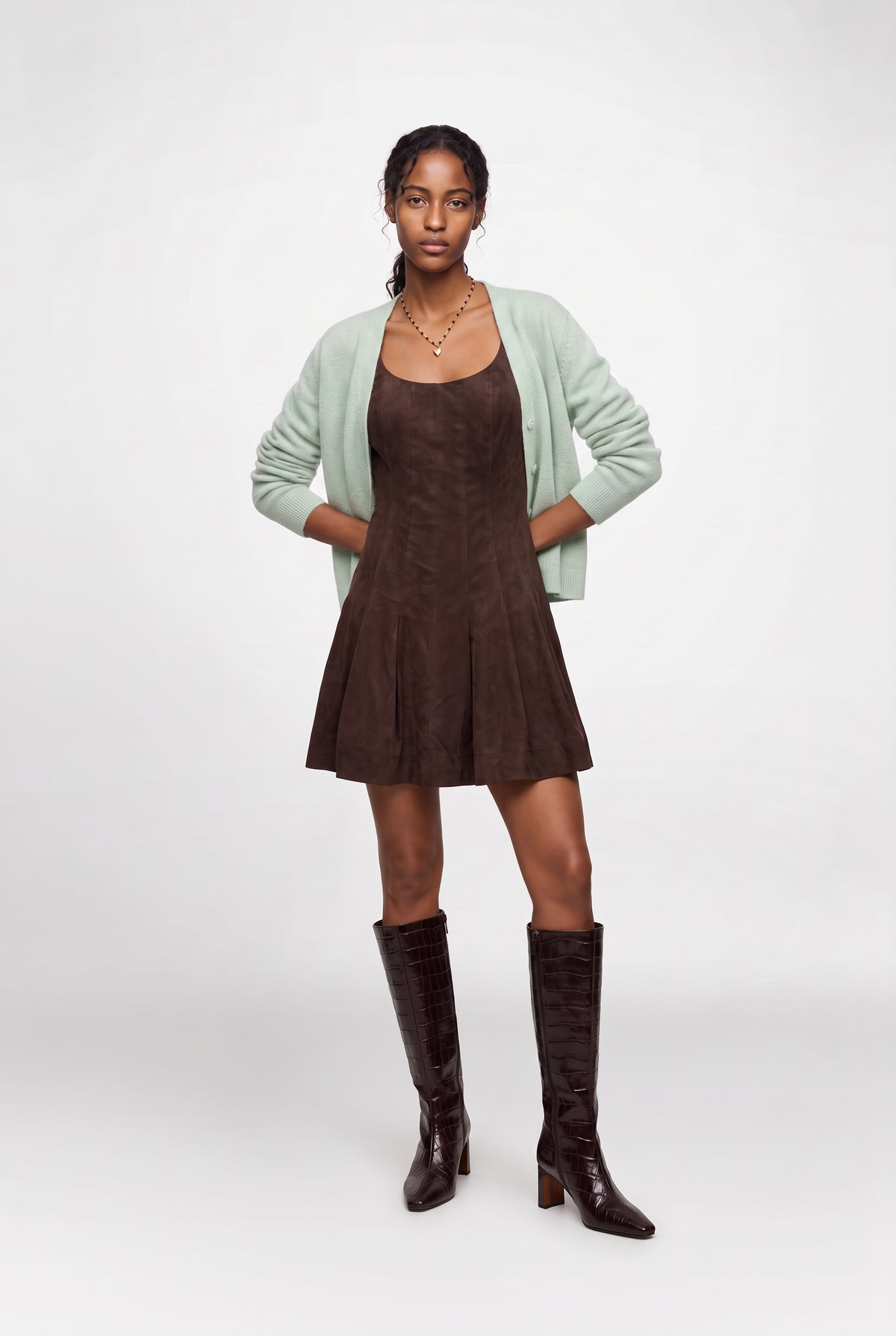 Daphne Flirty Suede Mini Dress