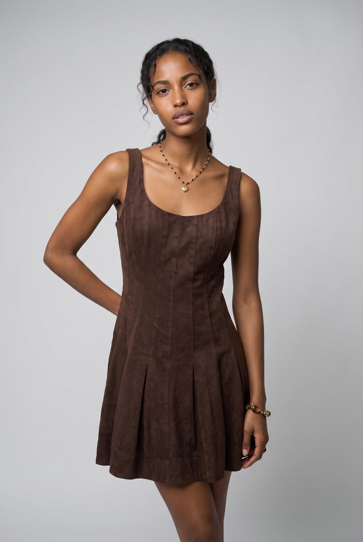 Daphne Flirty Suede Mini Dress