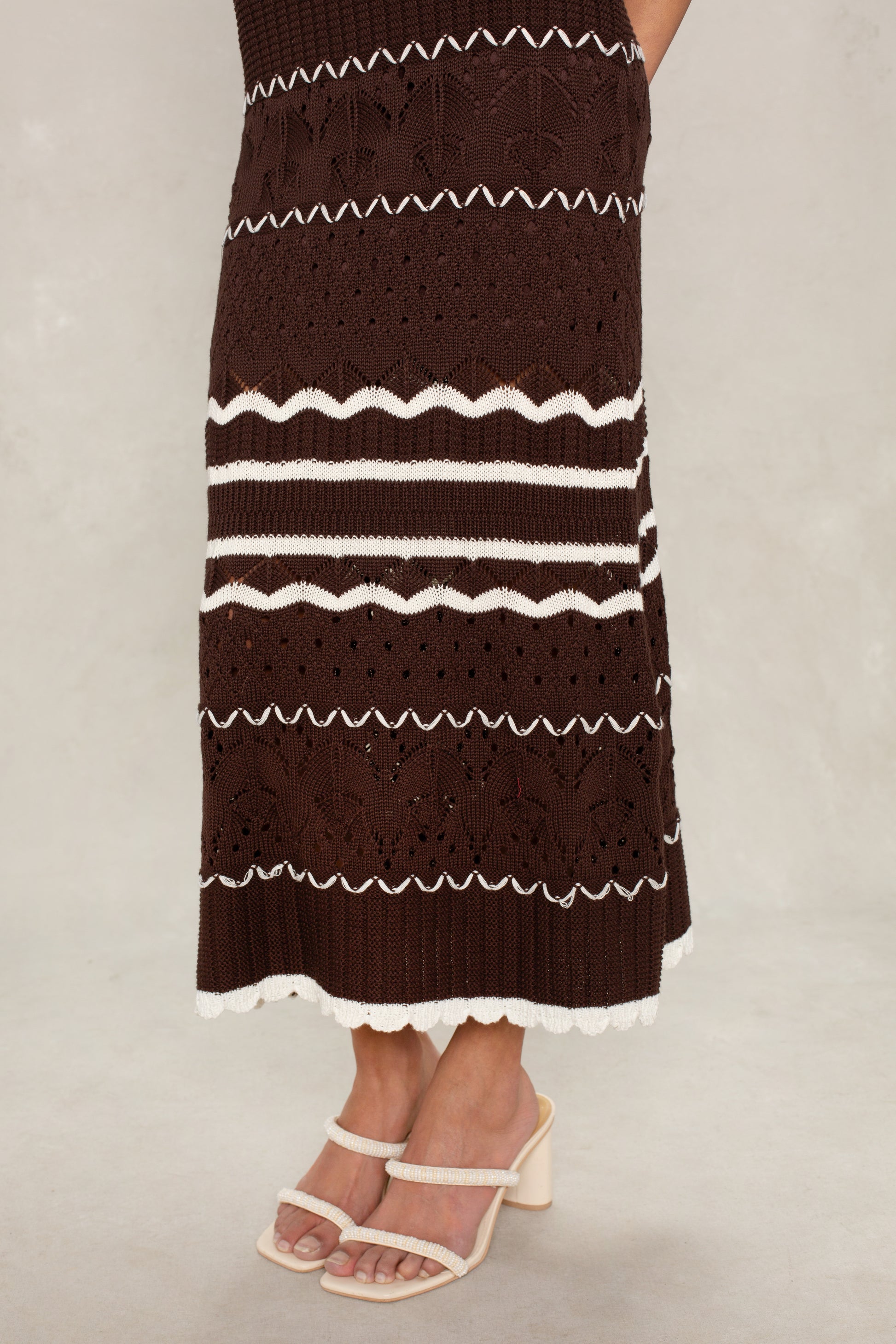 Harper Crochet Midi Dress - Cream Multi / S