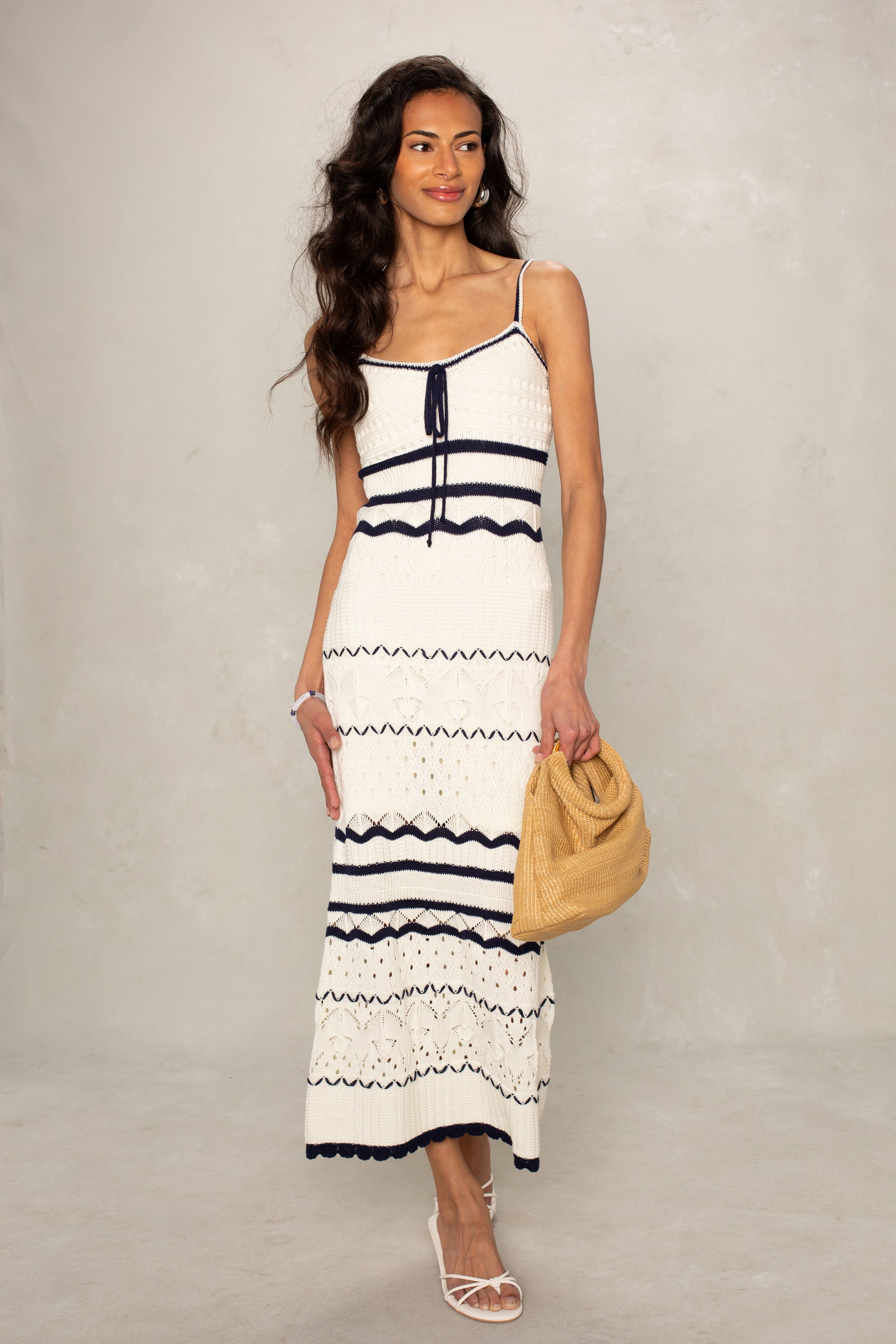 Harper Crochet Midi Dress - Cream Multi / S Harper Crochet Midi Dress - Cream Multi / S