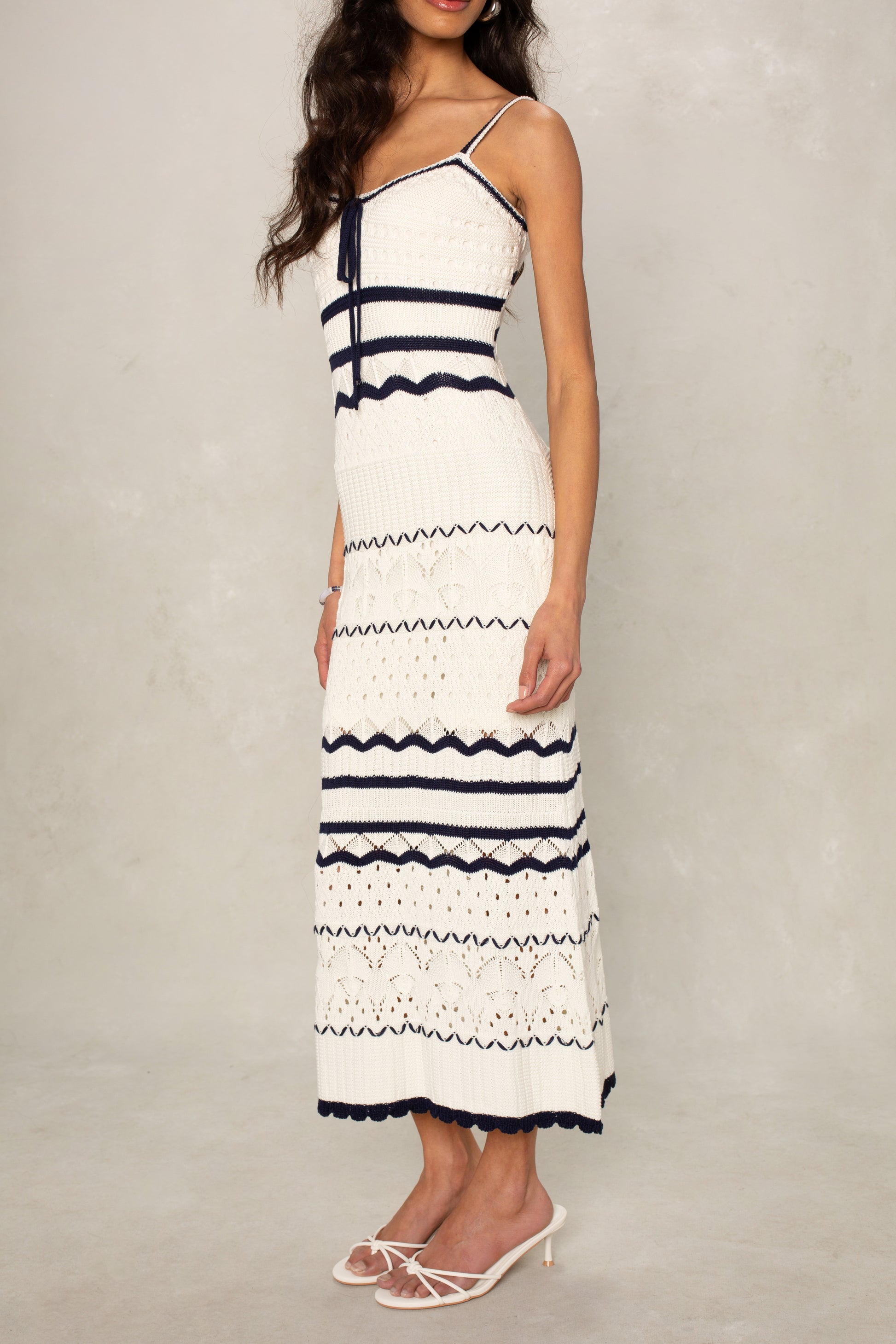 free assembly blue and white striped dress BLUE & White CABANA STRIPED MIDI DRESS main image 1