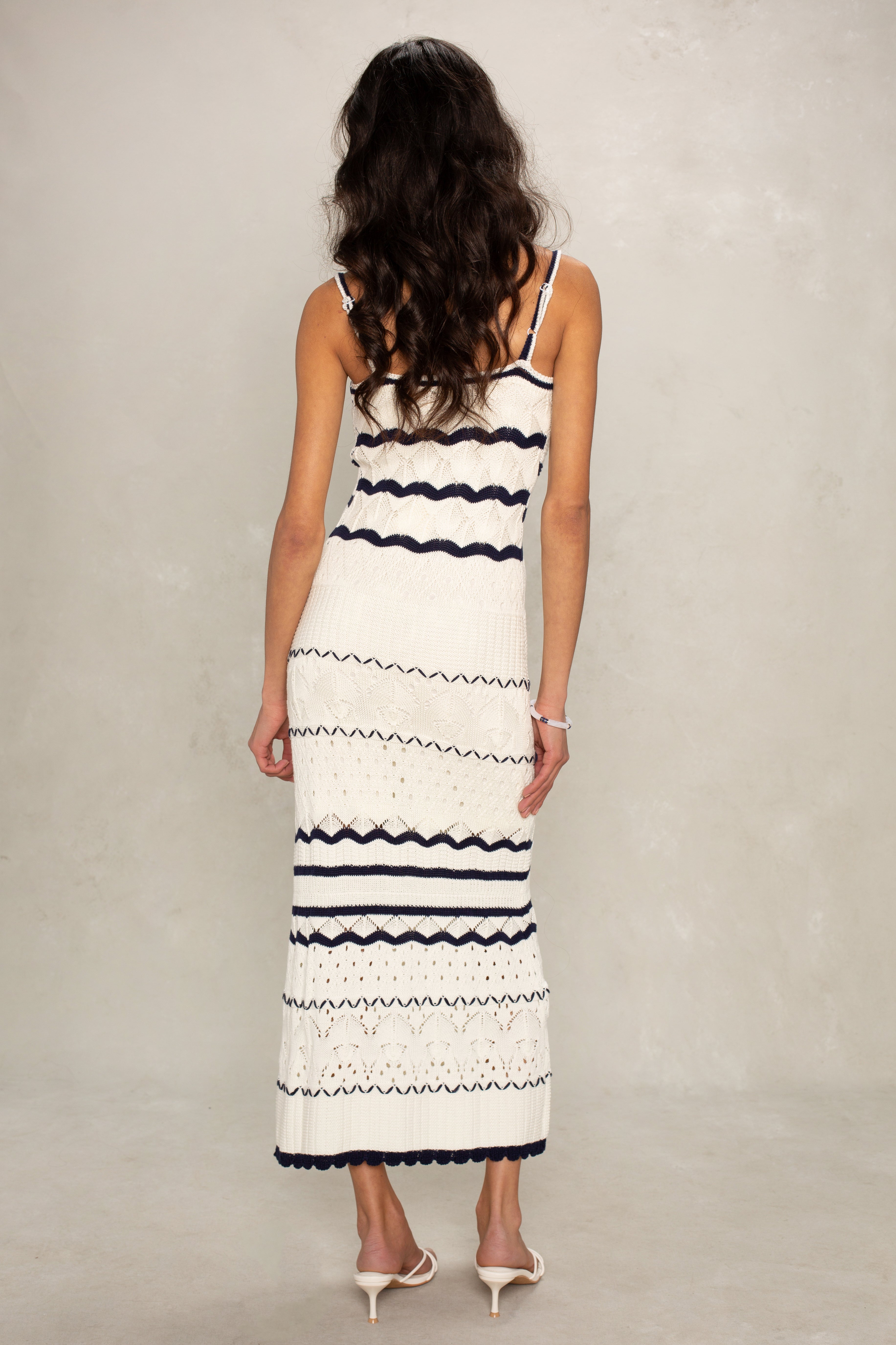 Harper Crochet Midi Dress - Cream Multi / S Harper Crochet Midi Dress - Cream Multi / S