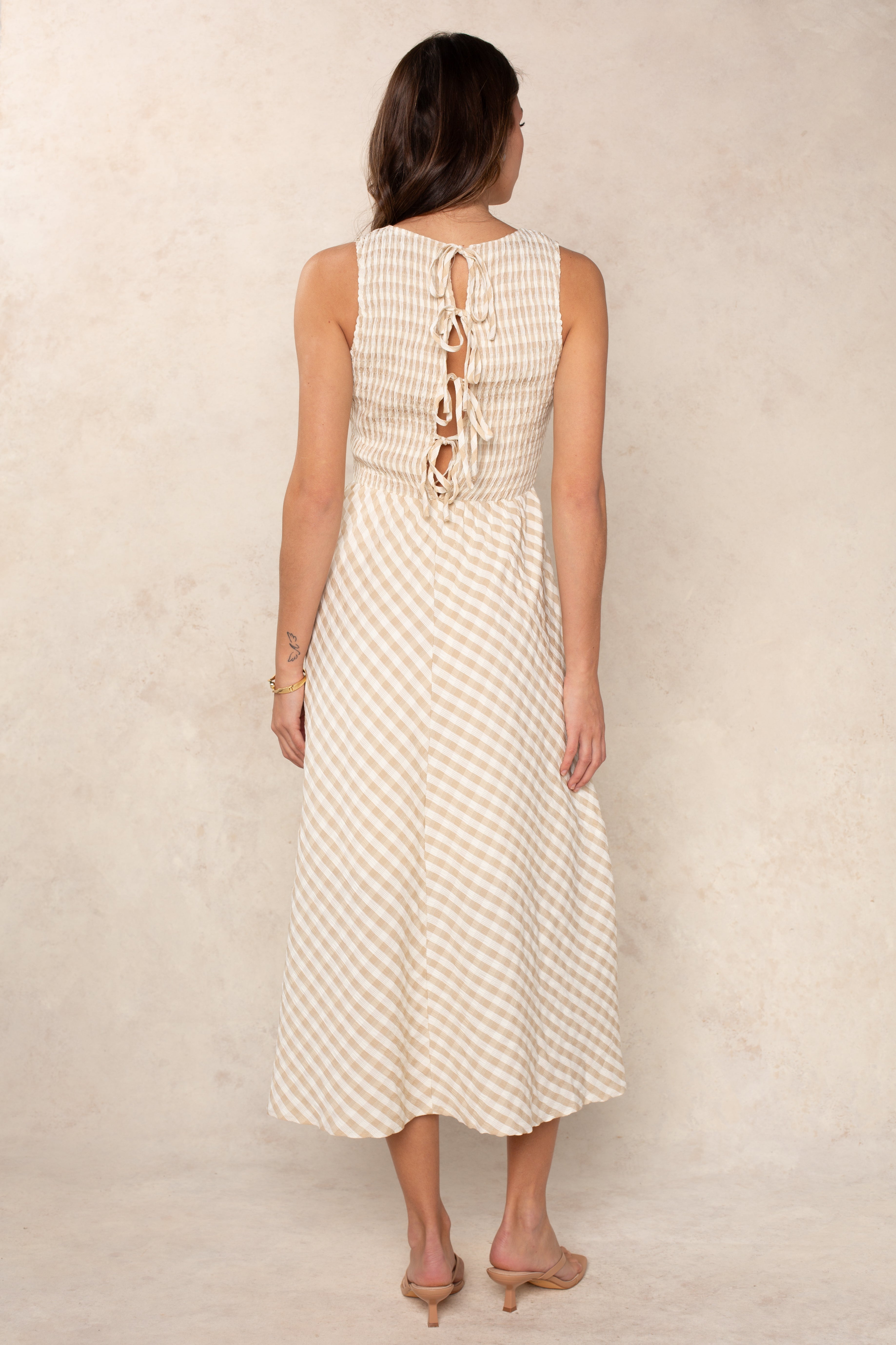 Lola Smocked Gingham Maxi Dress