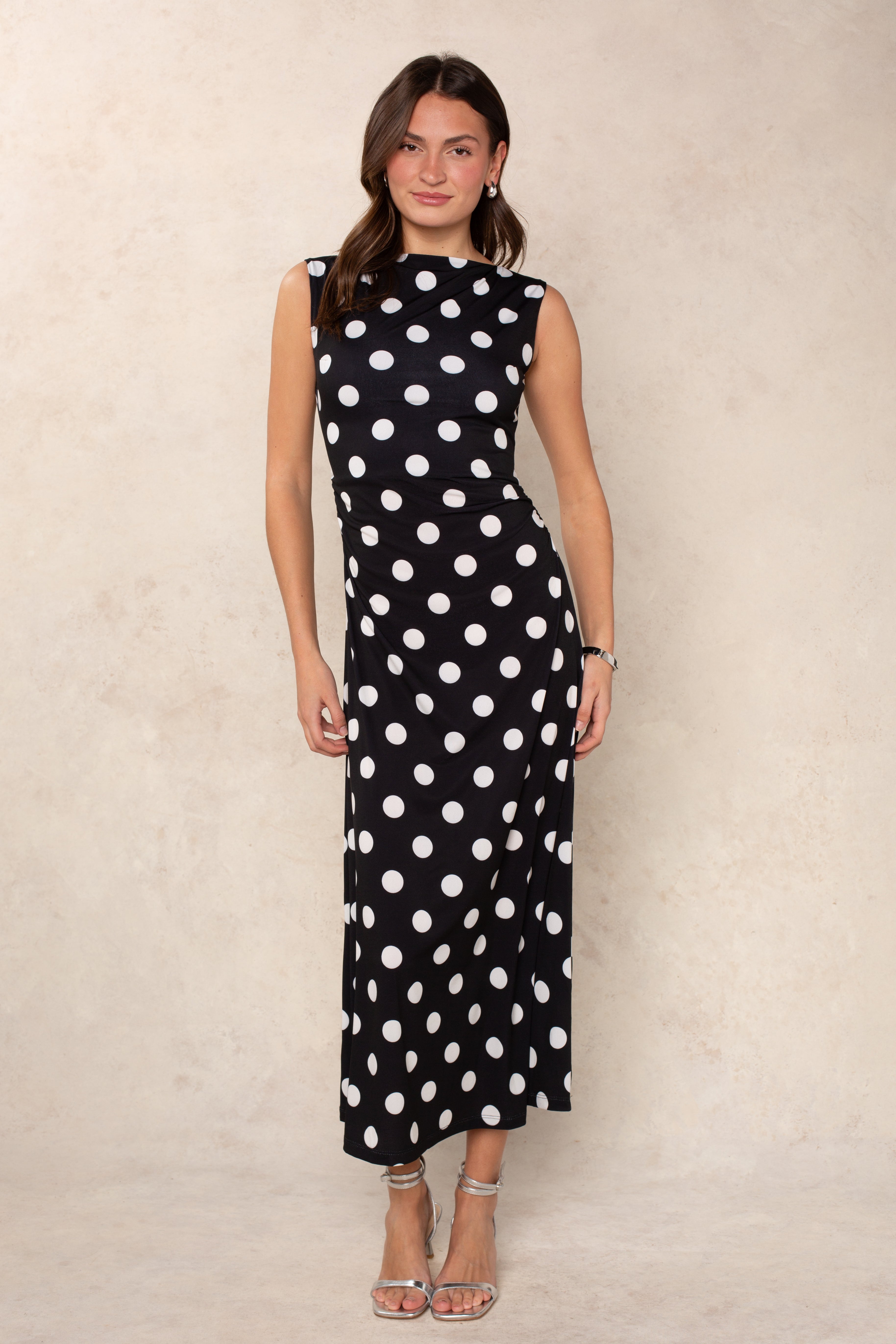 Whitney Boat Neck Midi Dress