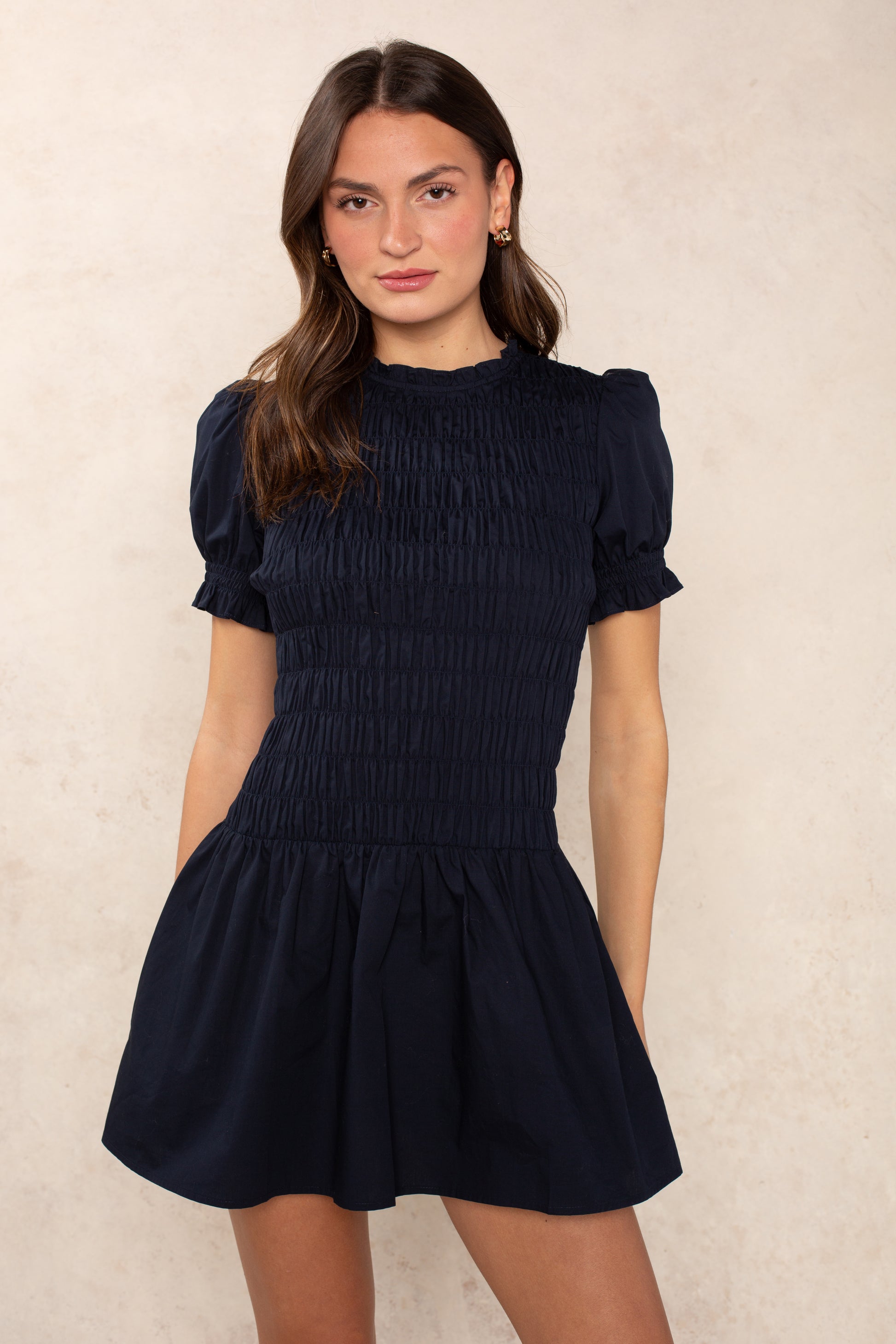Esme Smocked Short Sleeve Mini Dress