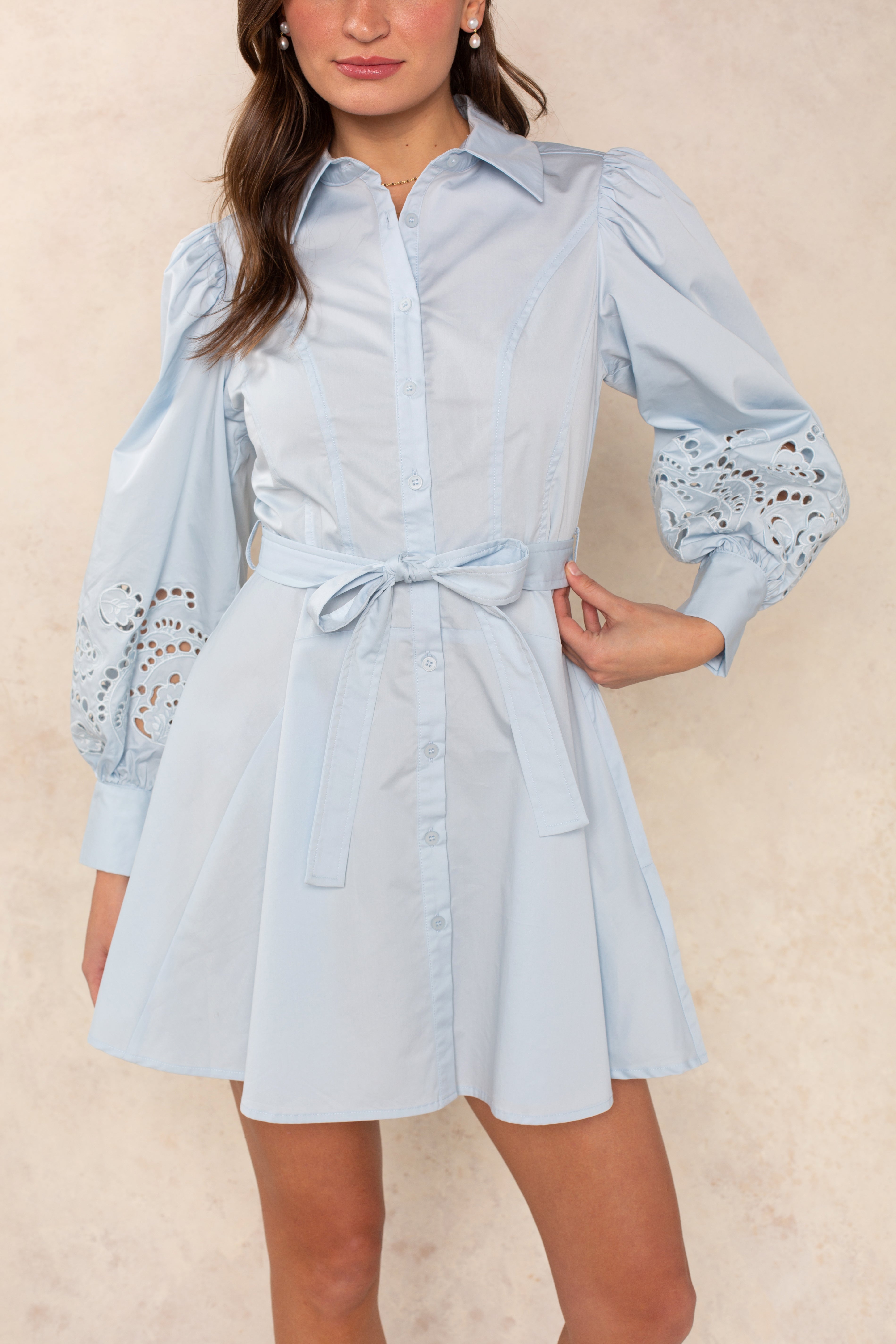 Madison Long Sleeve Mini Shirtdress