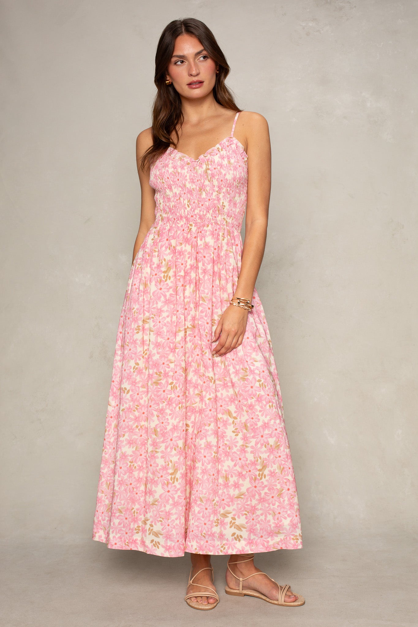 Lana Smocked Easy Midi Dress