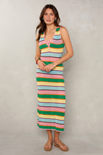 Jessa Crochet Stripe Tank Maxi Coverup
