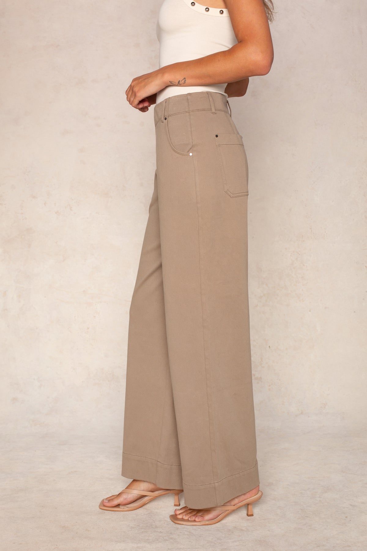 Kristen Wide Leg Twill Pant