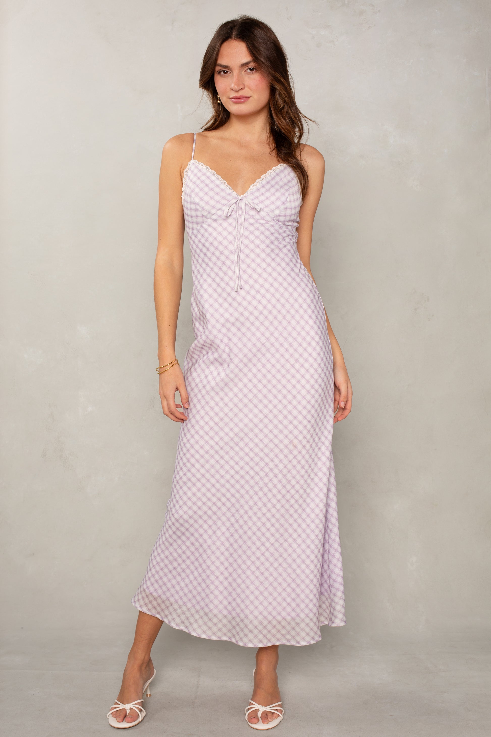 Selena Lace Slip Maxi Dress - Purple Multi / M Selena Lace Slip Maxi Dress - Purple Multi / M