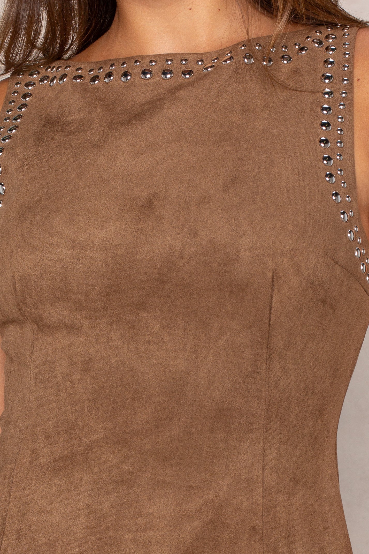 Brooks Studded Suede Mini Dress