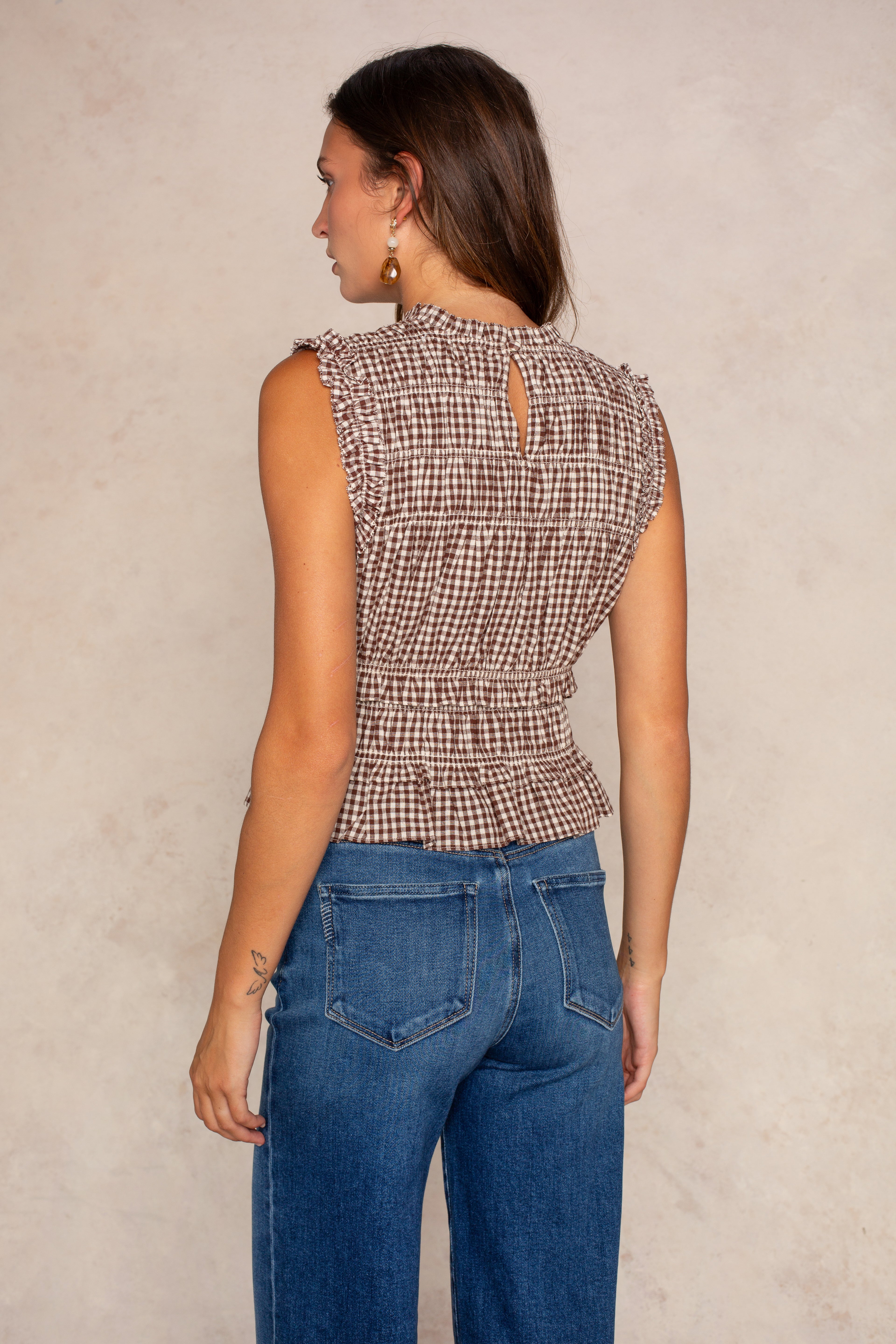 Dani Ruffle Woven Top