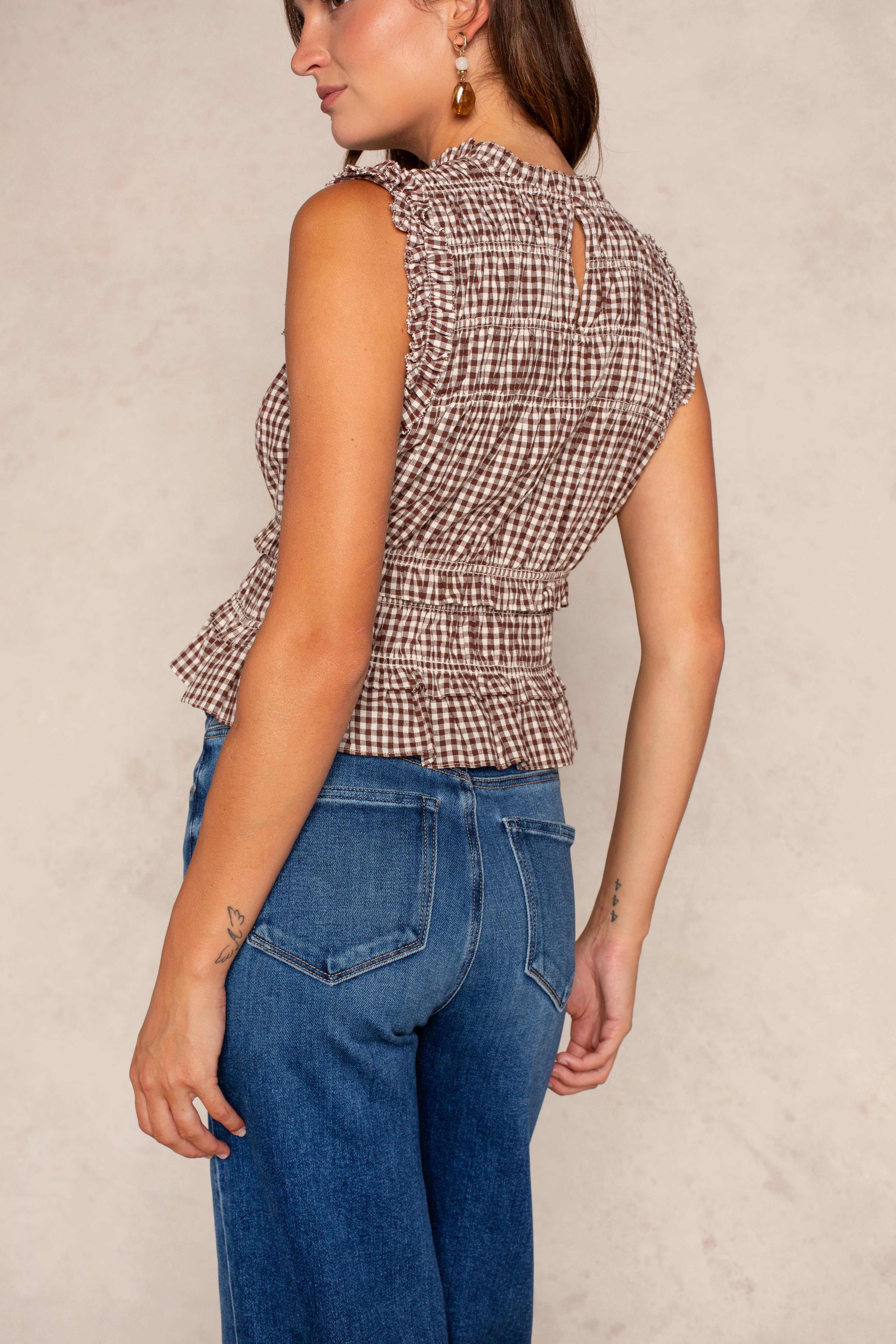 Dani Ruffle Woven Top