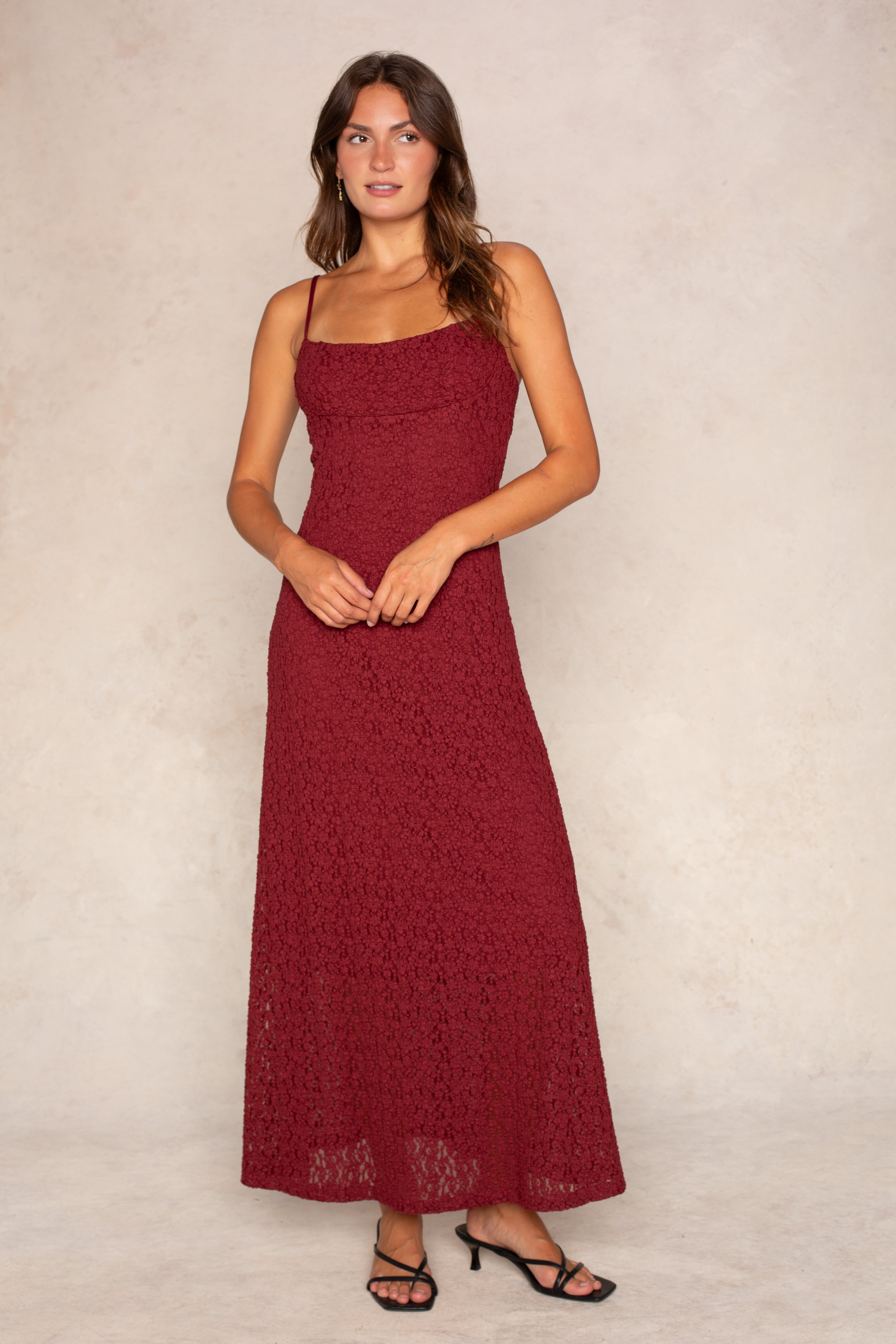 Reece Maxi Dress In Burgundy
