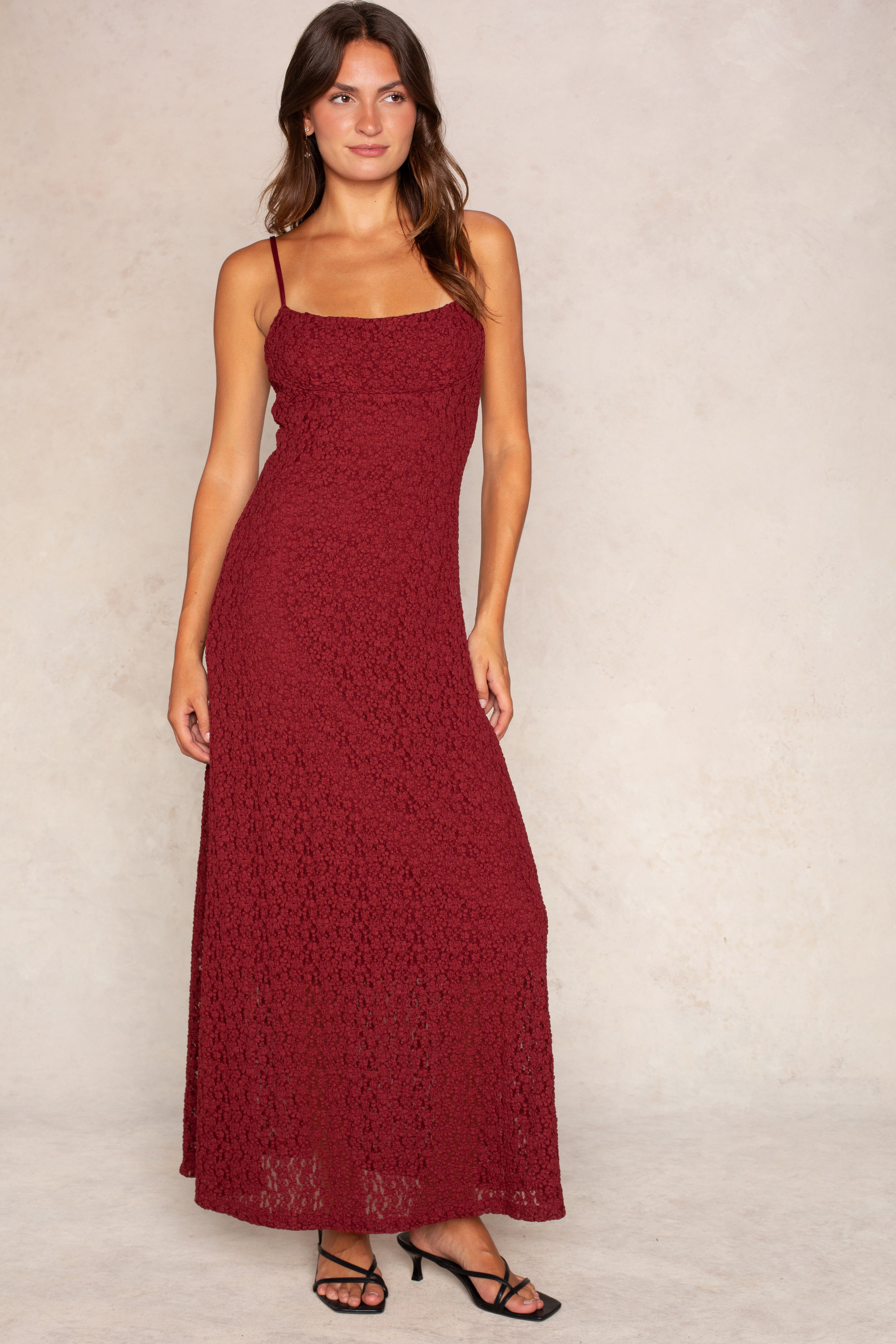 Reece Maxi Dress In Burgundy