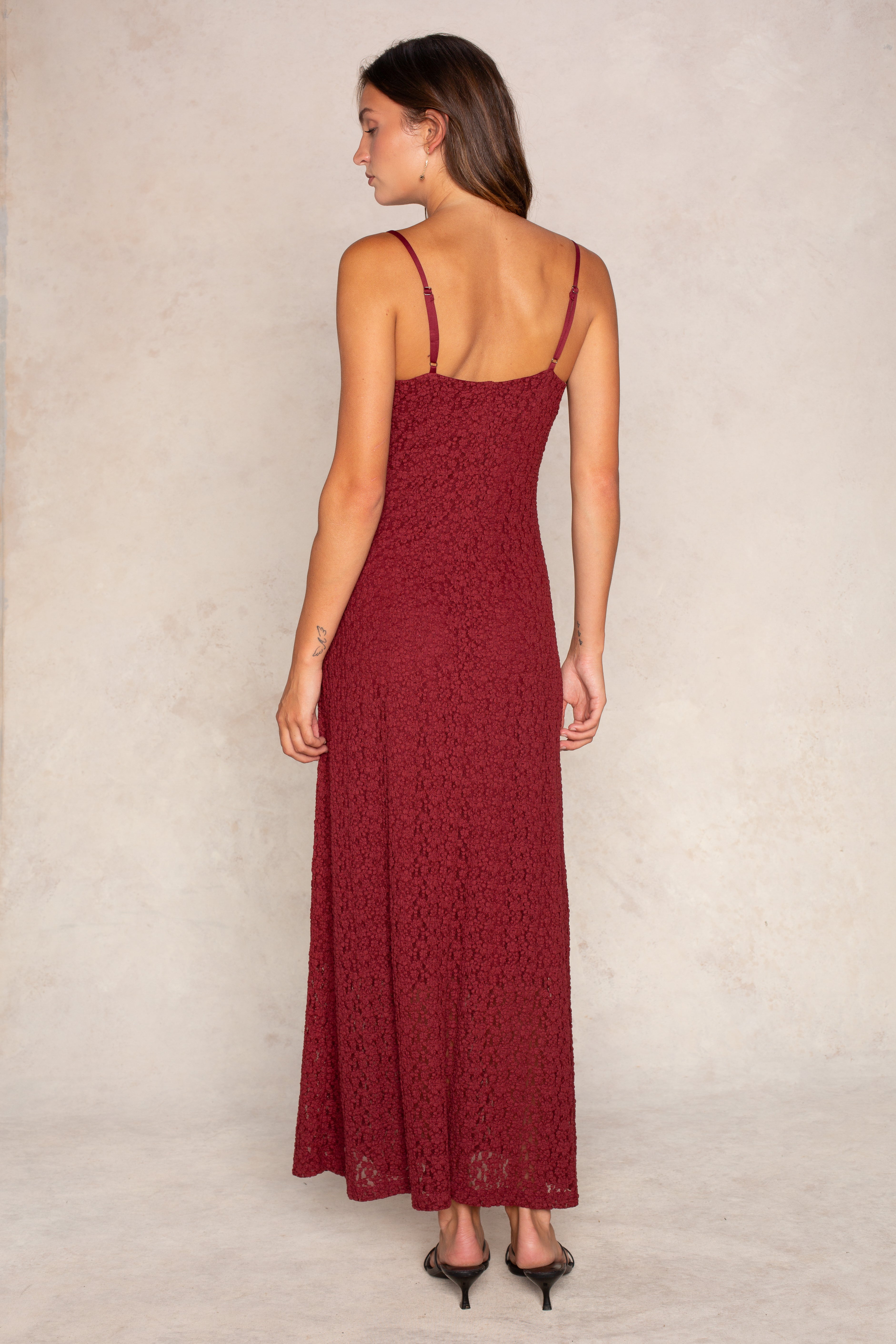 Reece Maxi Dress In Burgundy