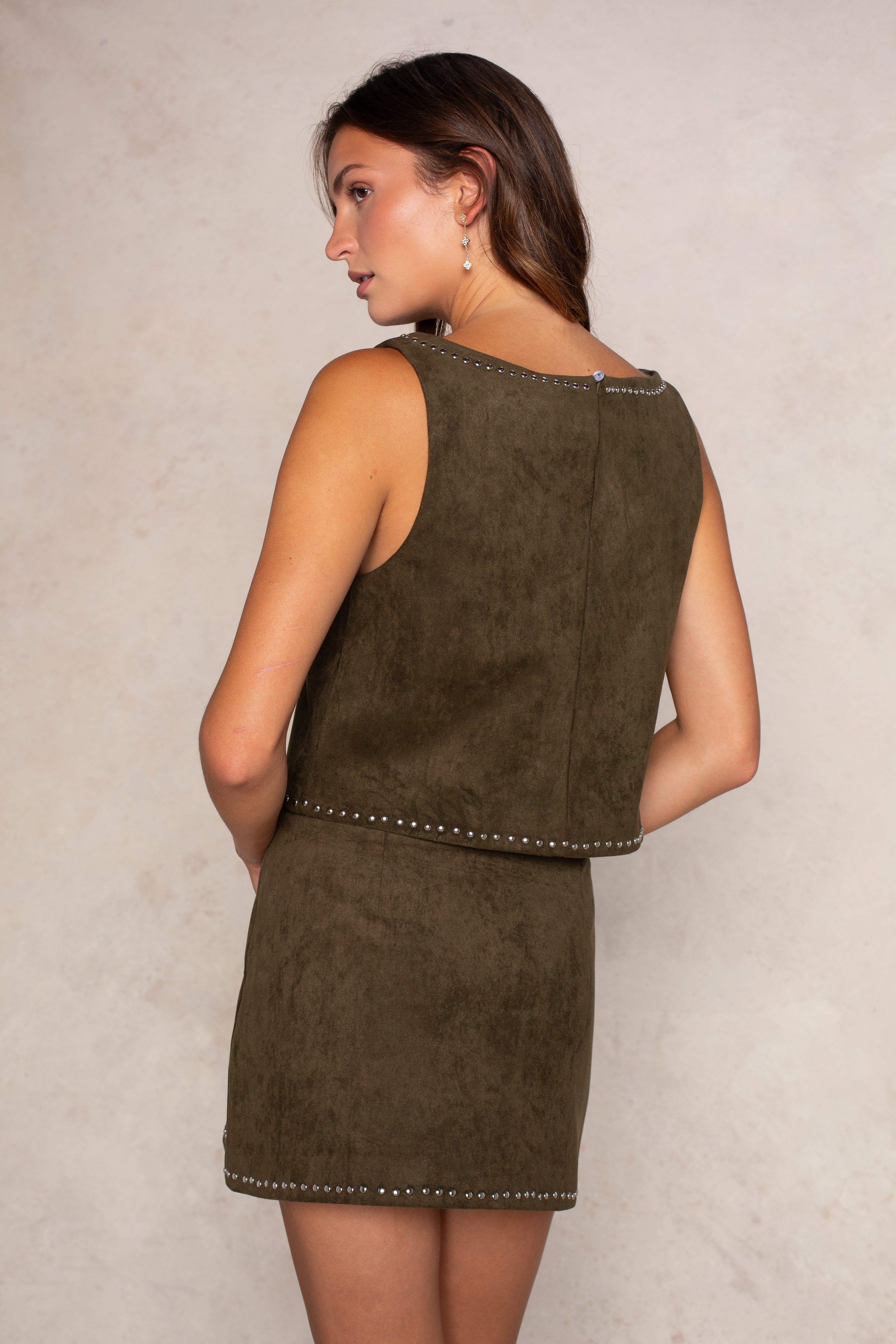 Suki Studded Suede Top