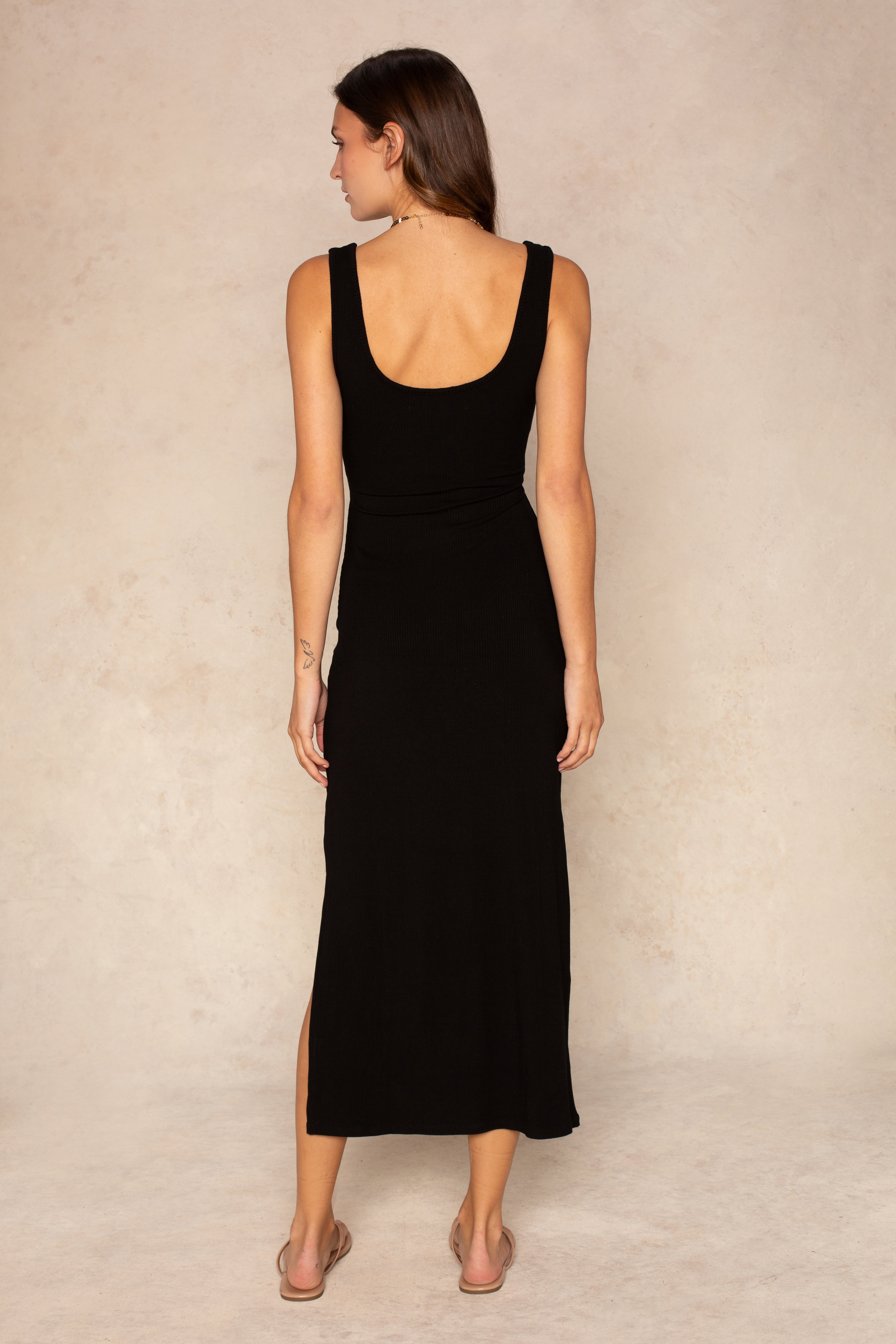 Leila Rib Knit Cutout Maxi Dress Brown South Moon Under Leila Rib Knit Cutout Maxi Dress Brown South Moon Under