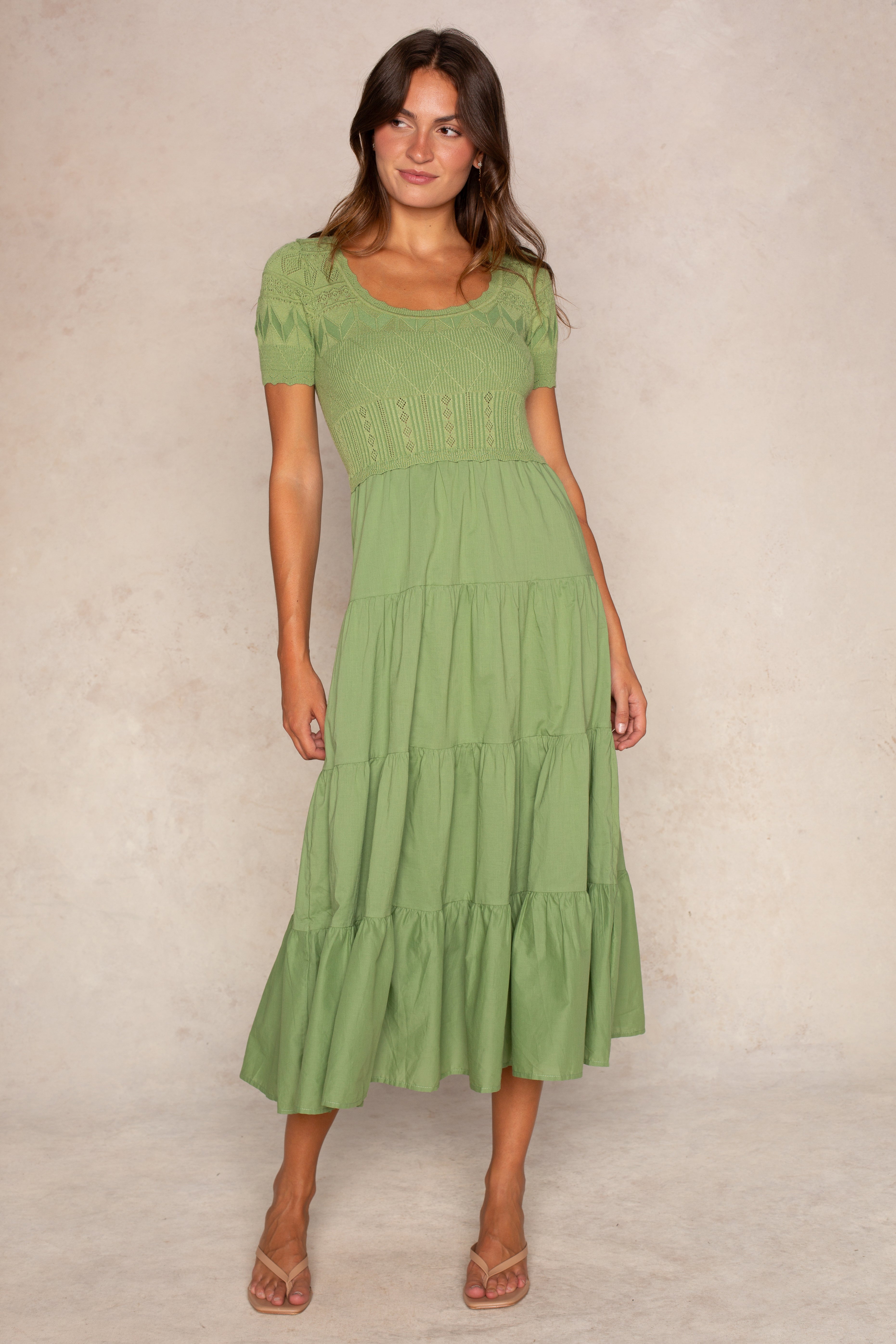 Aria Short Sleeve Midi Dress