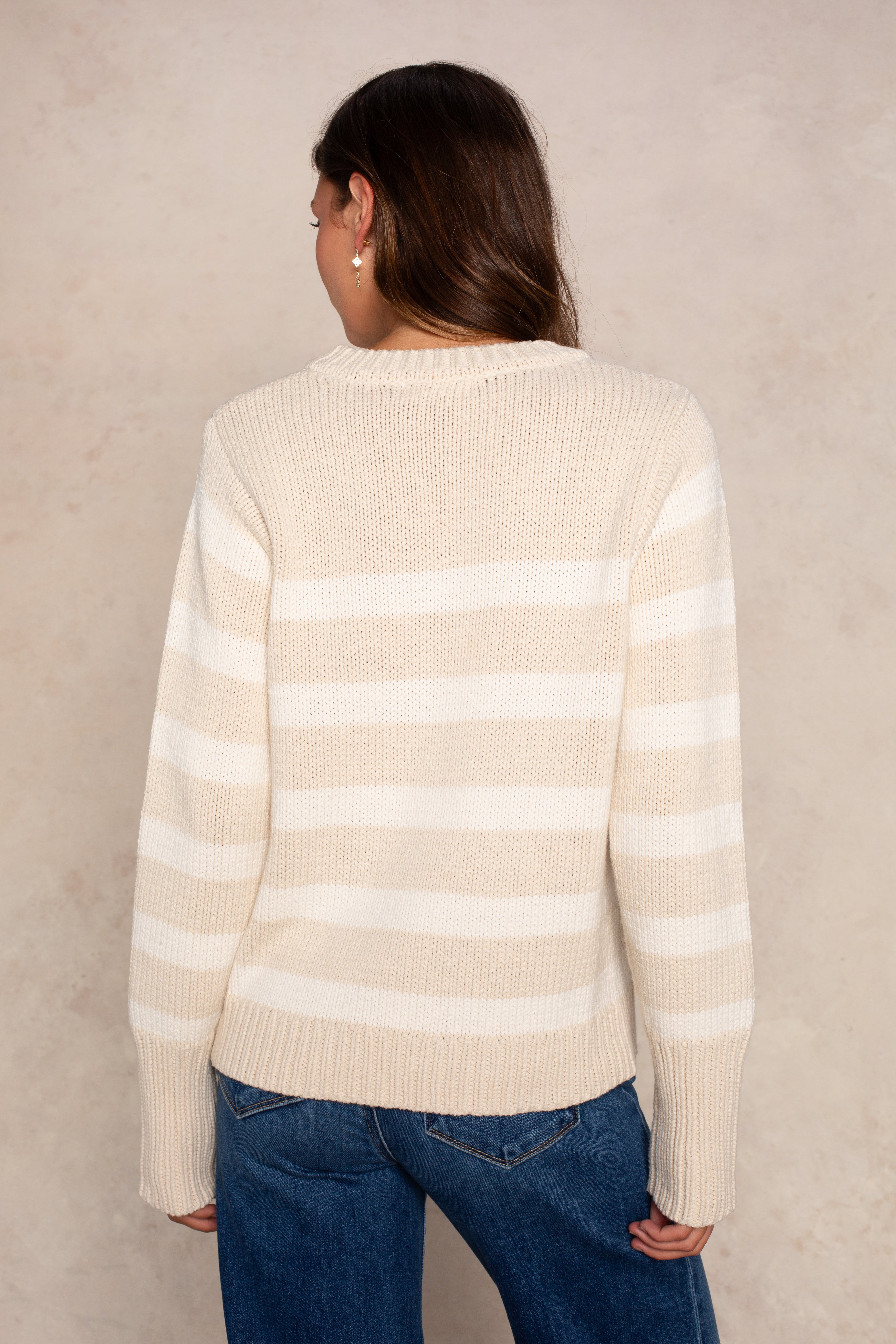 Lizzie Striped Vneck Sweater