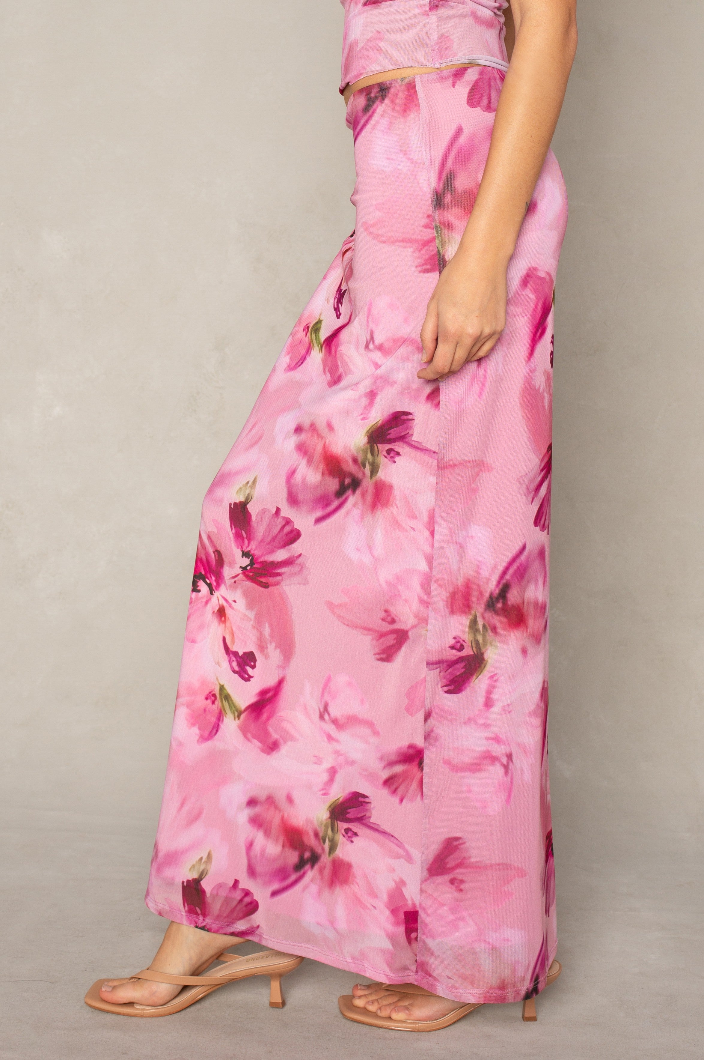 Flora Mesh Midi Skirt