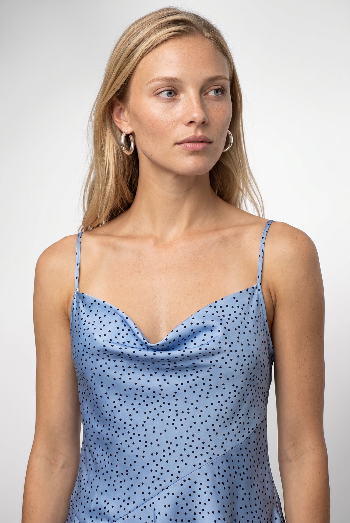 Everli Top In Blue Polka Dot