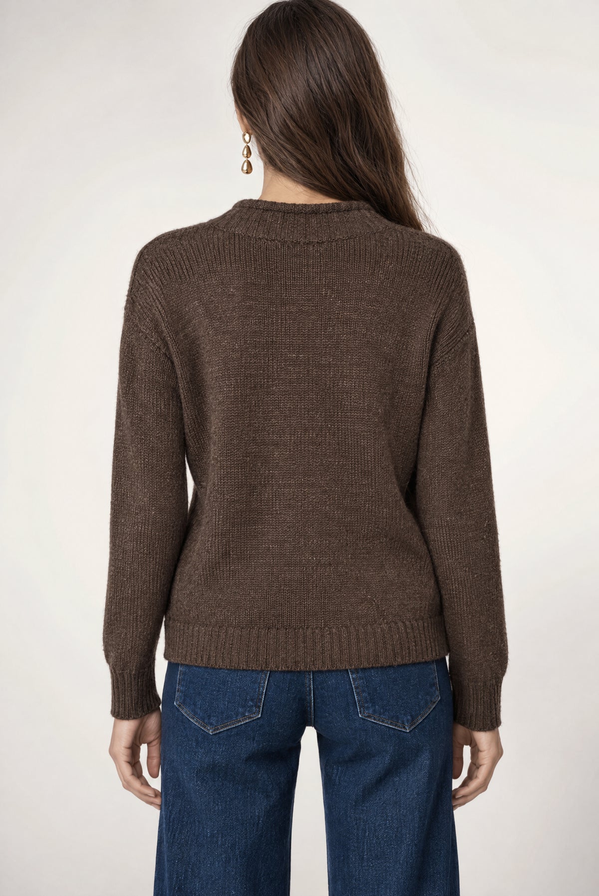 Vanessa V Neck Sweater In Brown