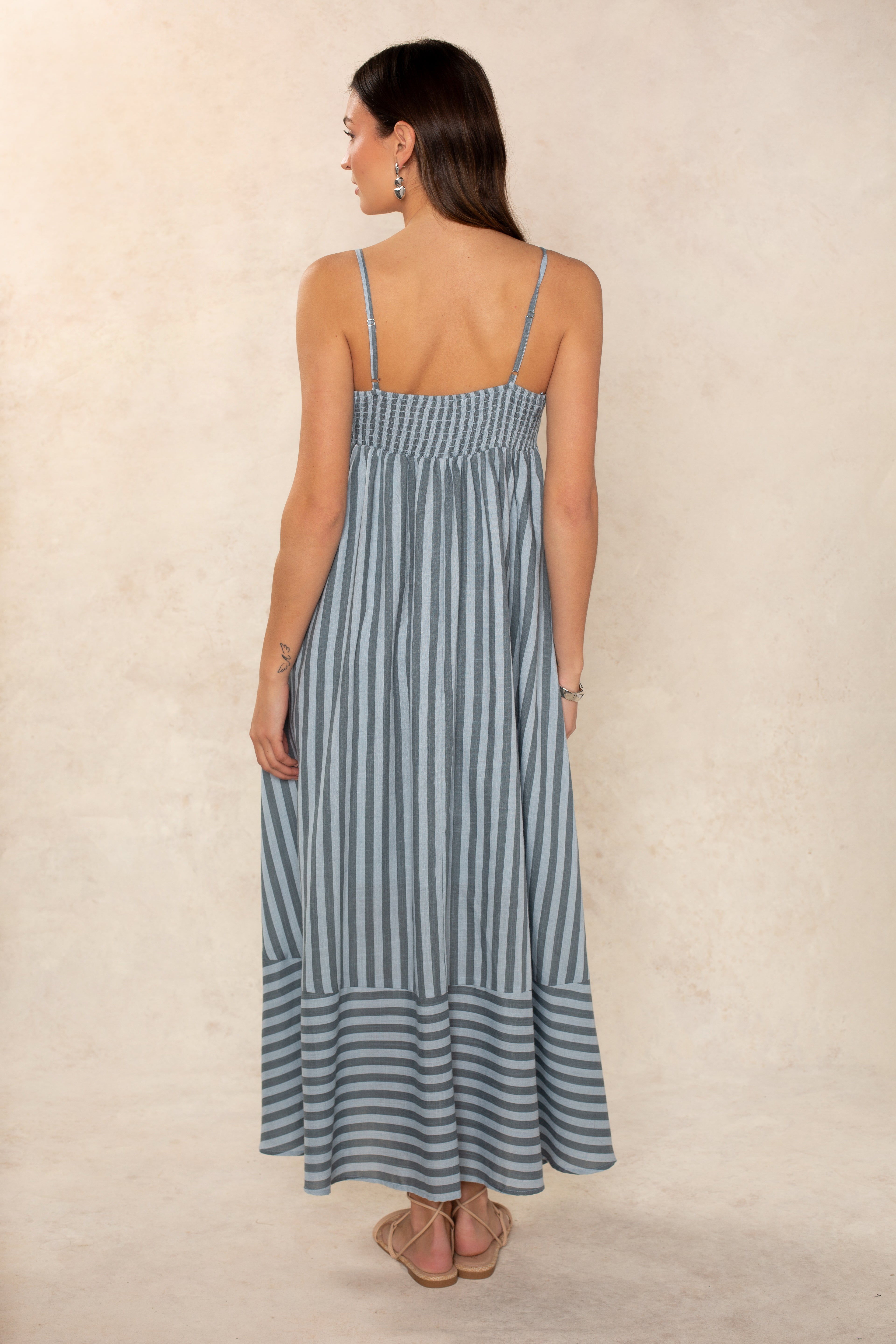 balos striped maxi dress Balos Striped Maxi Dress Natural Broadway in Stanley