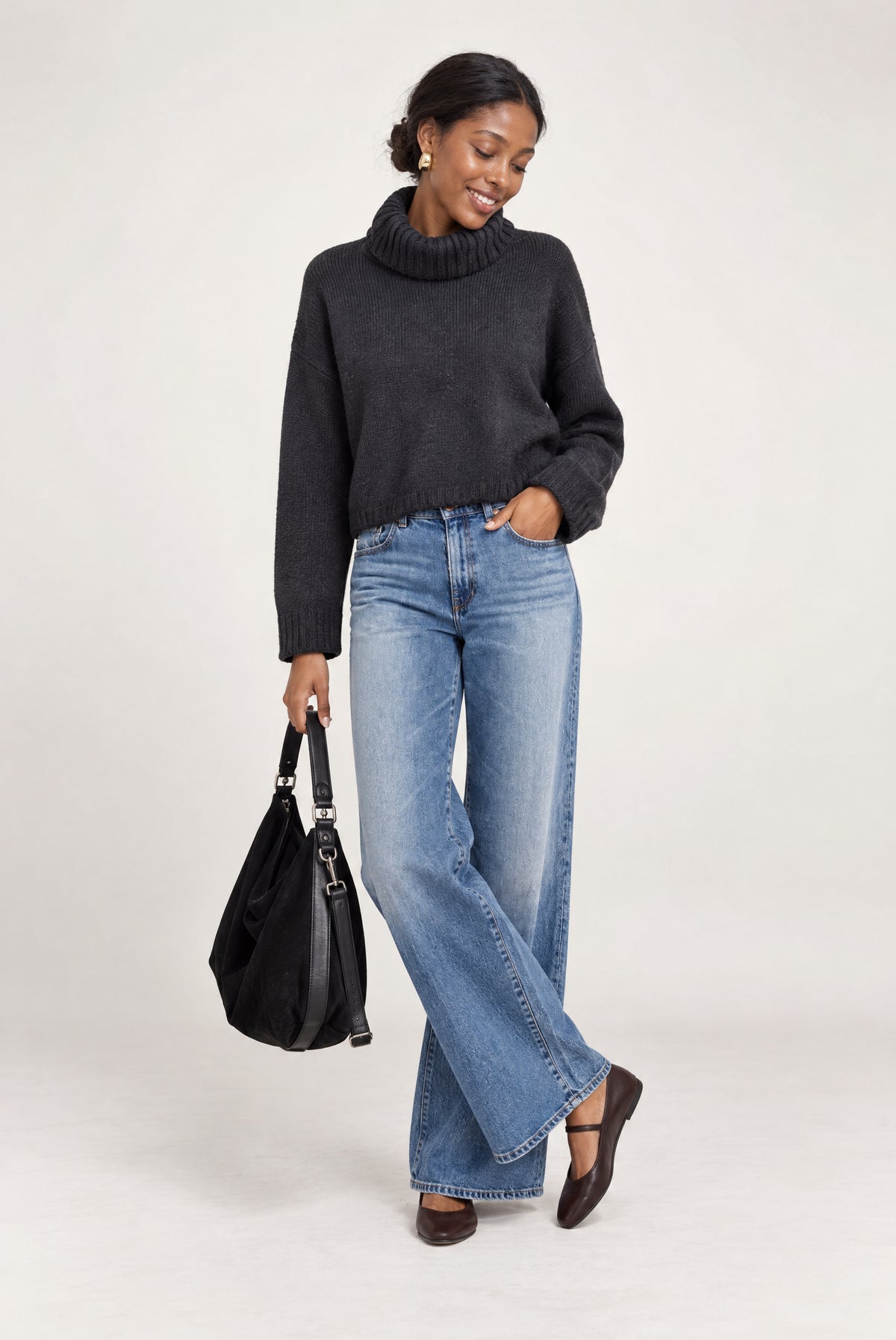 Ulla Turtleneck Sweater In Black