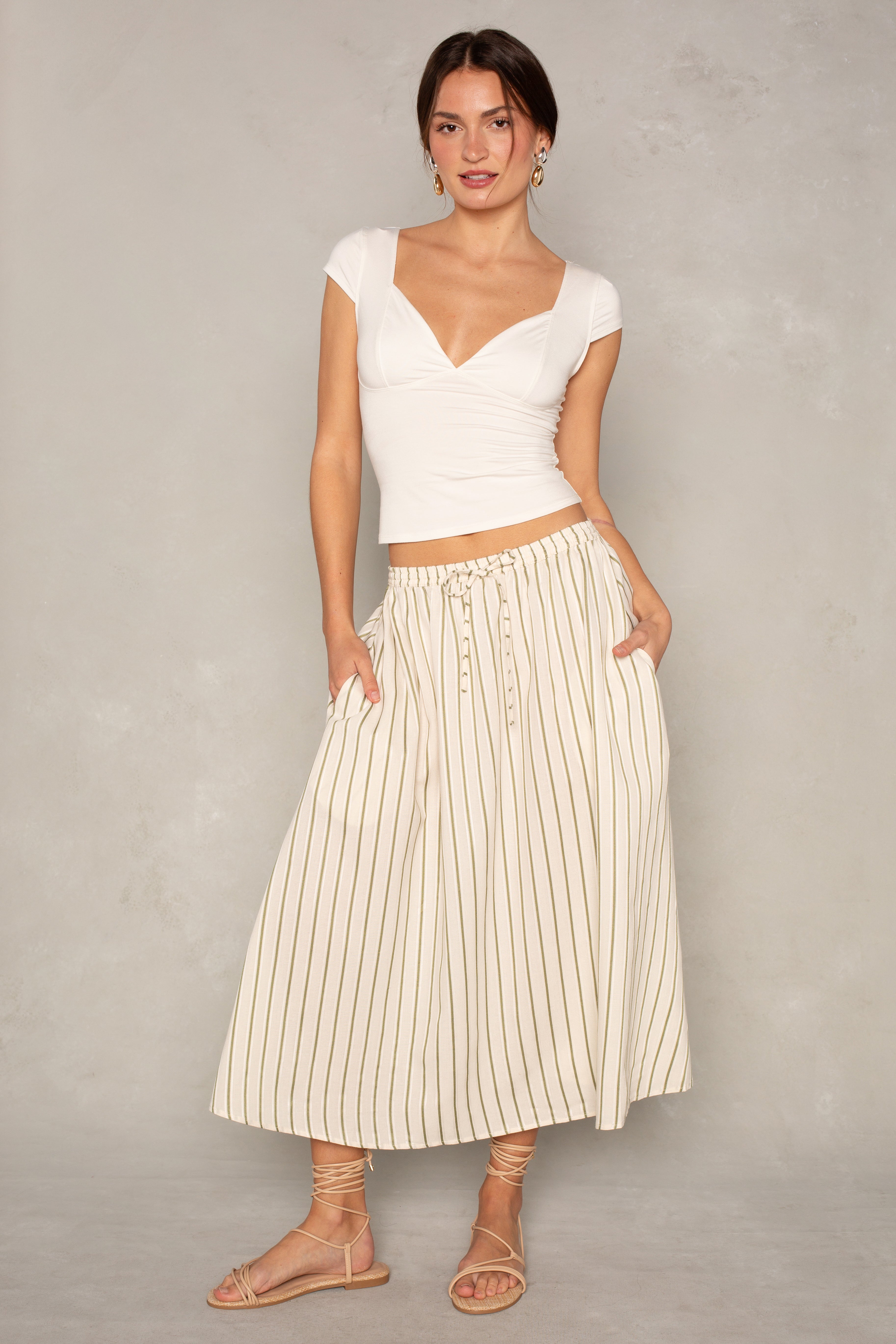 Harley Stripe Midi Skirt