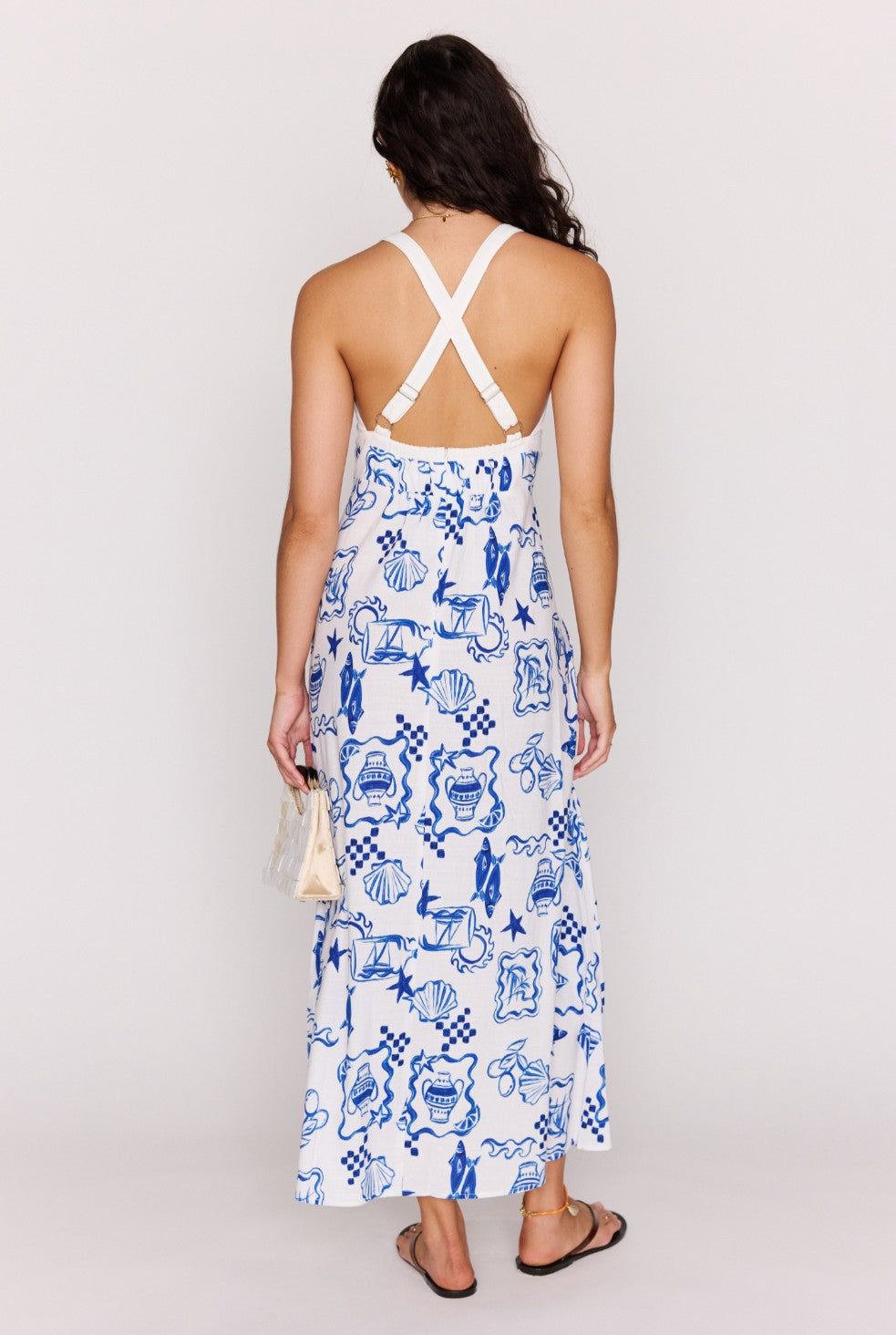 Back Cross Back Midi Dress